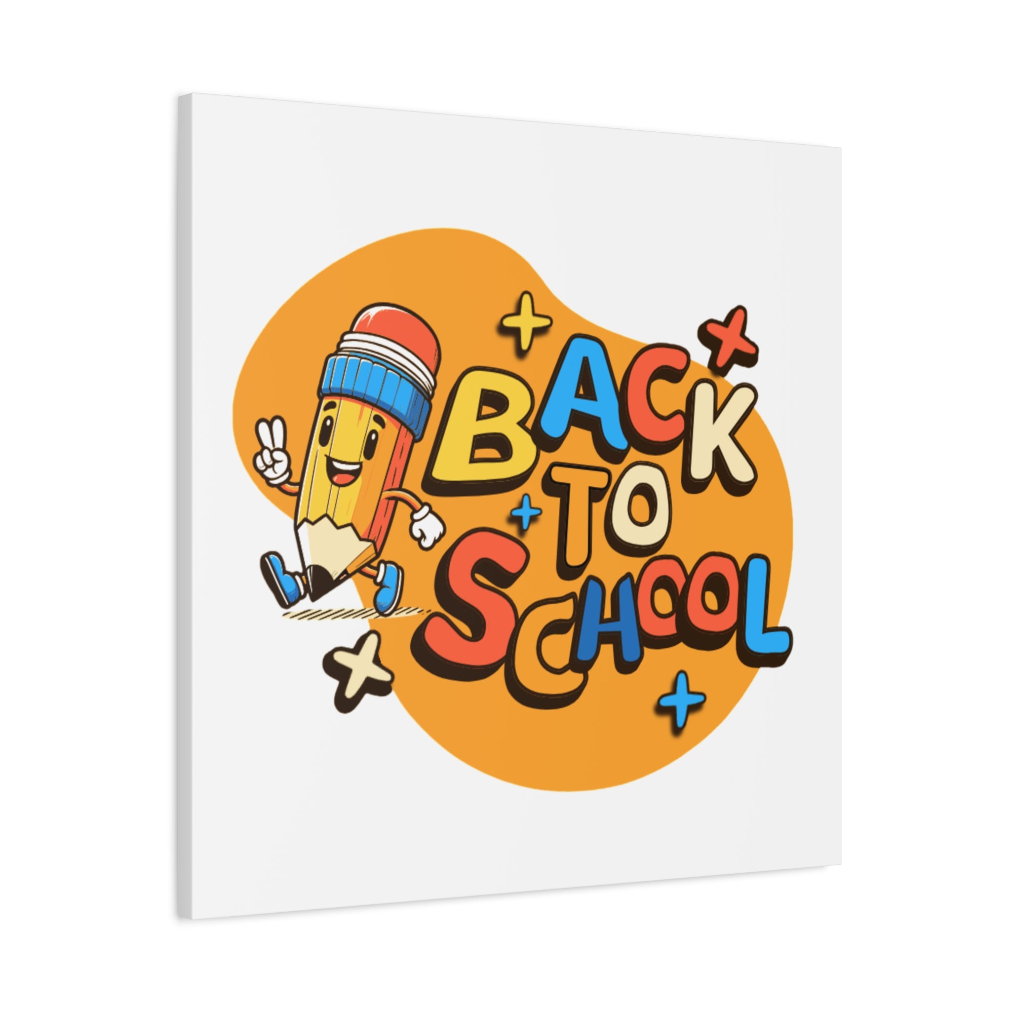 Back to School Canvas Wall Art — Cheerful Pencil Classroom Decor