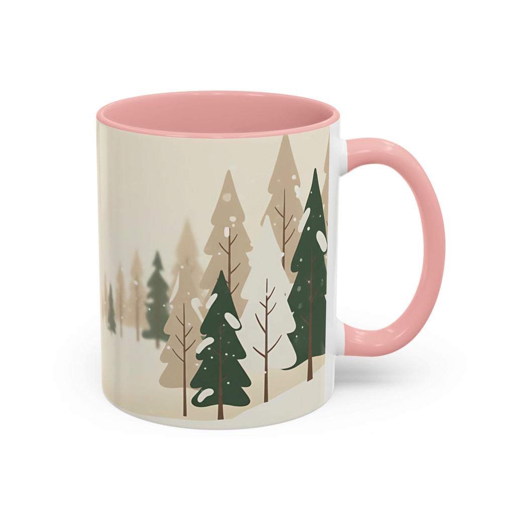 Minimal Winter Forest Accent Mug | Holiday Coffee Cup