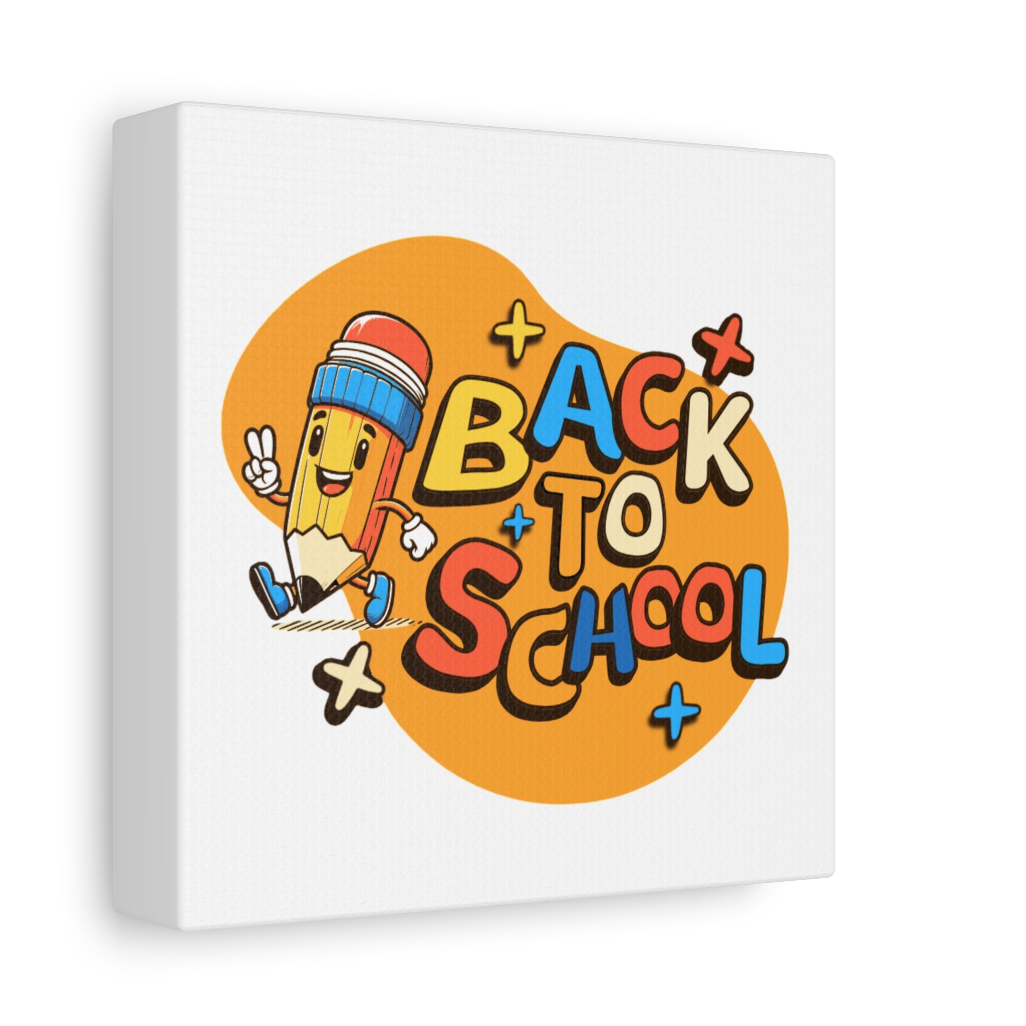 Back to School Canvas Wall Art — Cheerful Pencil Classroom Decor