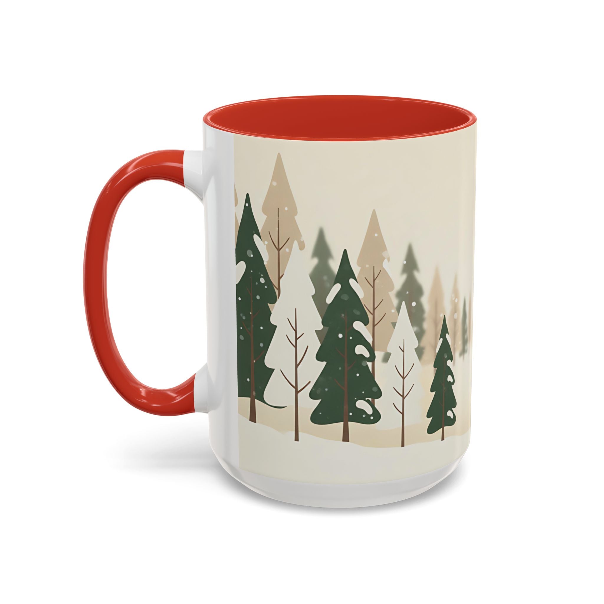 Minimal Winter Forest Accent Mug | Holiday Coffee Cup