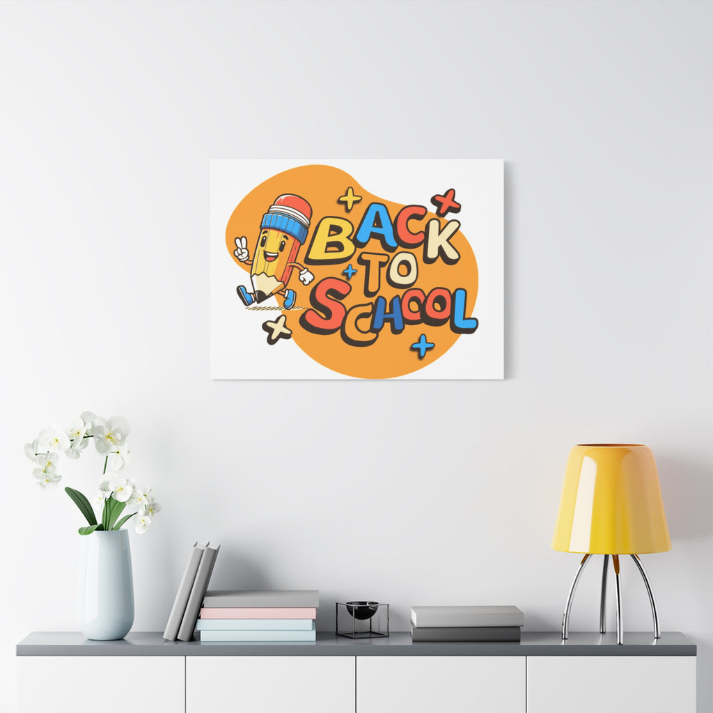 Back to School Canvas Wall Art — Cheerful Pencil Classroom Decor
