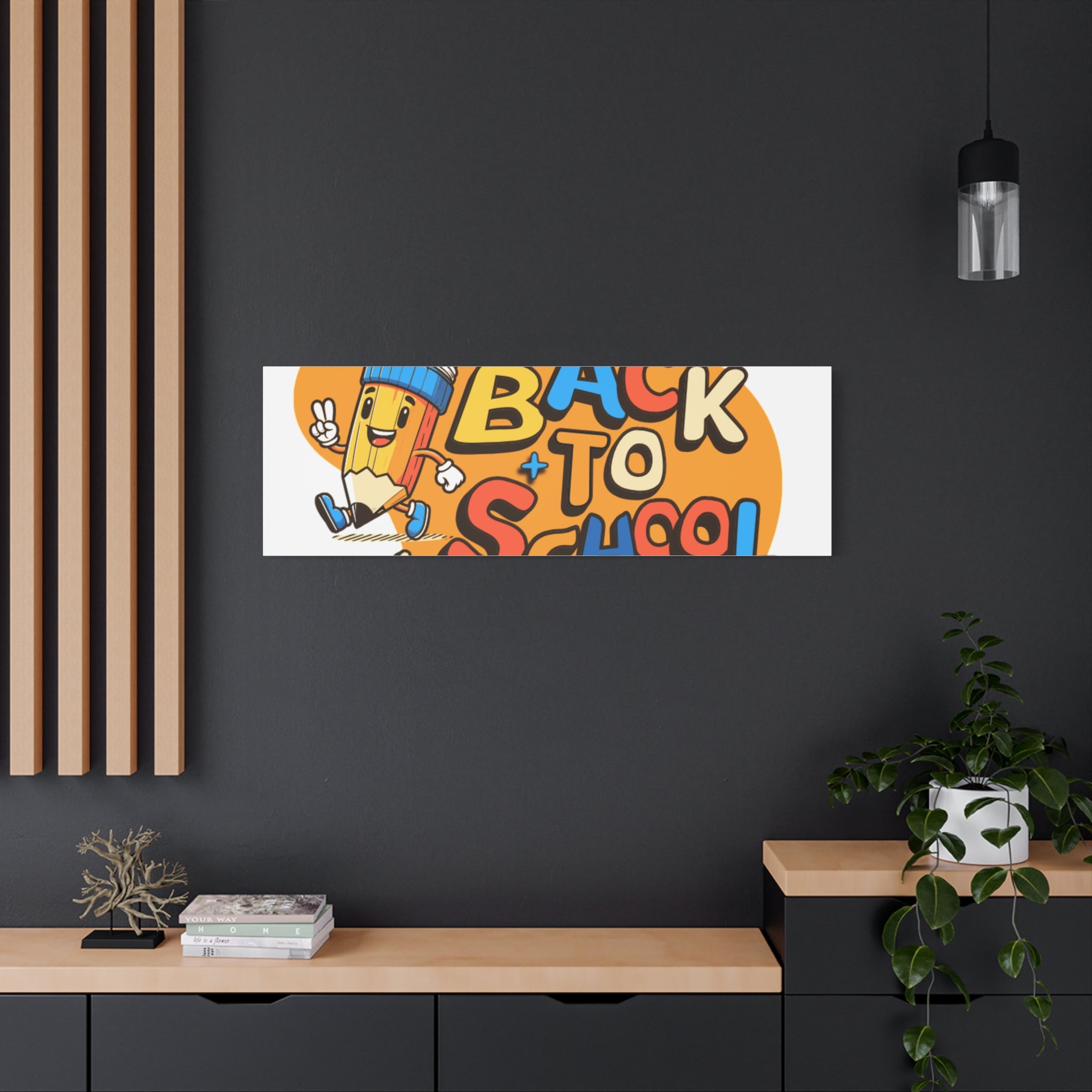 Back to School Canvas Wall Art — Cheerful Pencil Classroom Decor