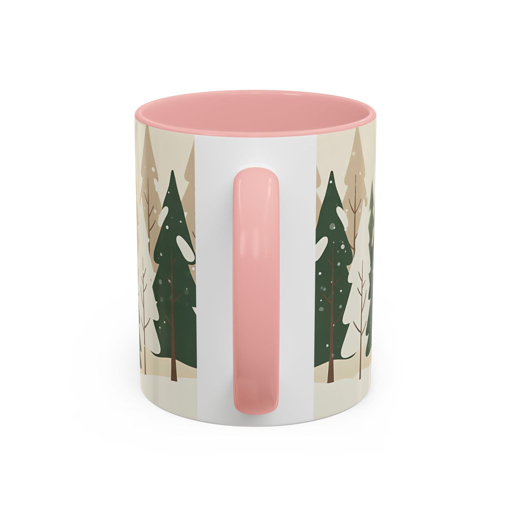 Minimal Winter Forest Accent Mug | Holiday Coffee Cup