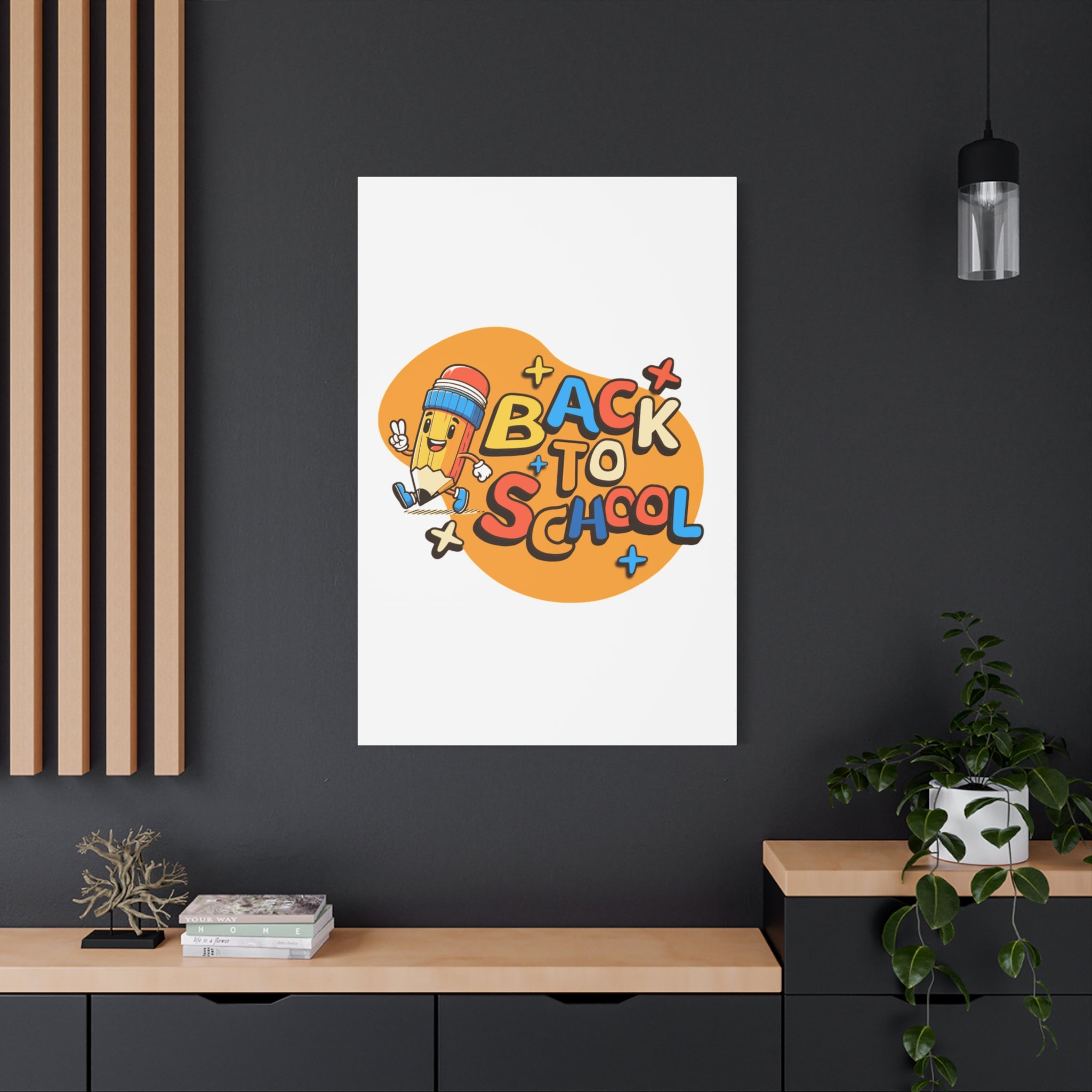 Back to School Canvas Wall Art — Cheerful Pencil Classroom Decor