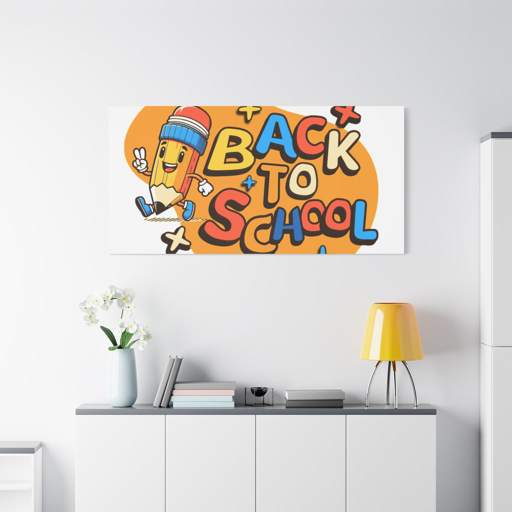 Back to School Canvas Wall Art — Cheerful Pencil Classroom Decor