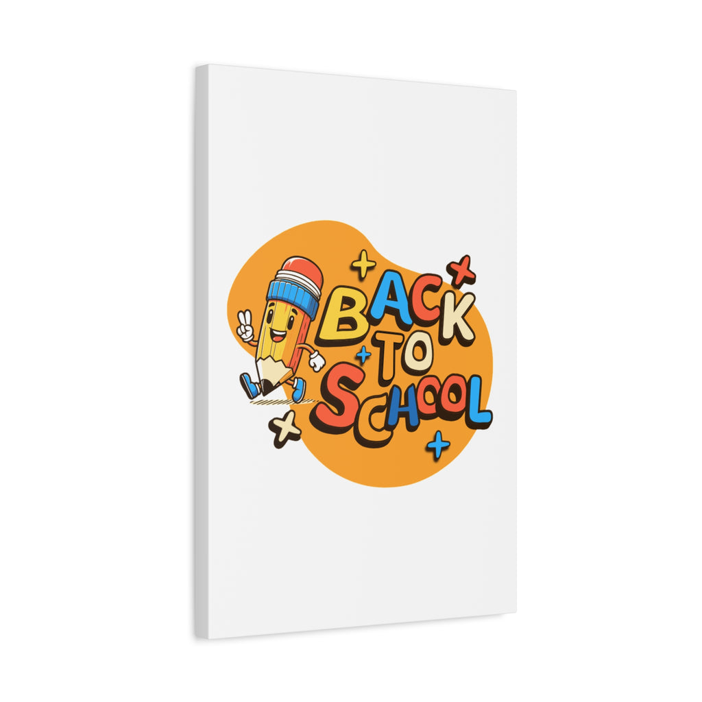 Back to School Canvas Wall Art — Cheerful Pencil Classroom Decor
