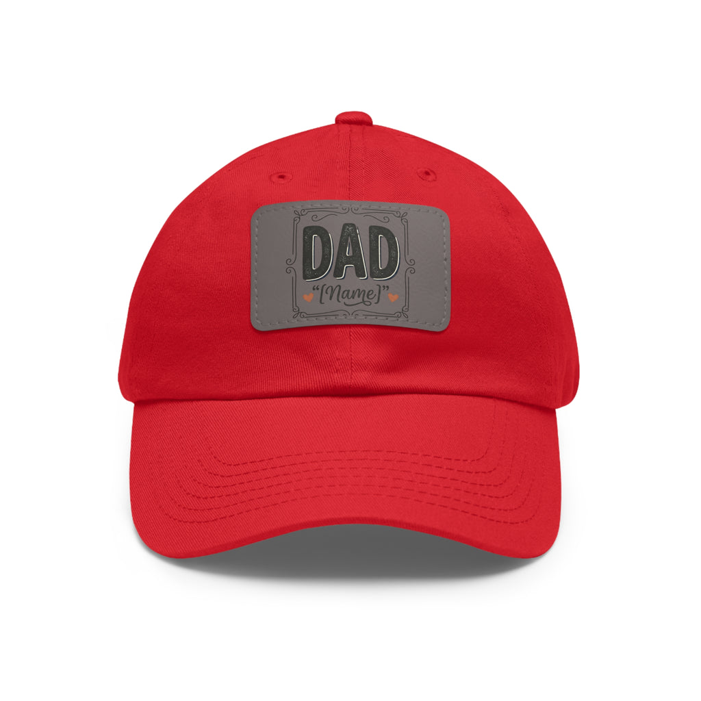 Personalized "Dad" Leather Patch Dad Hat — Custom Father's Day Cap