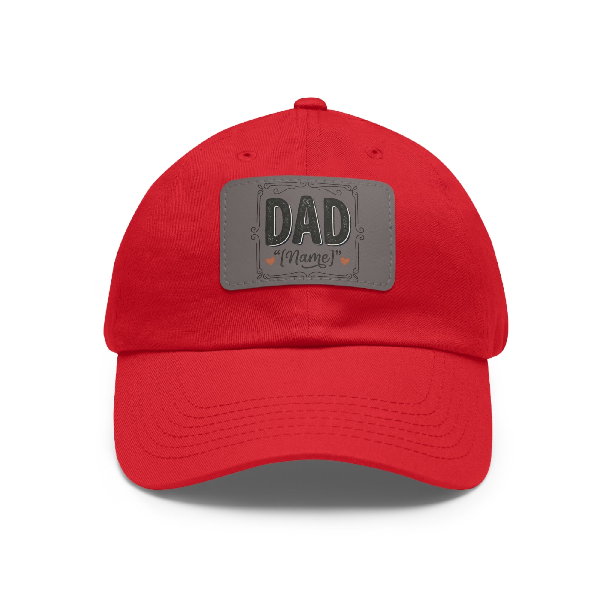 Personalized "Dad" Leather Patch Dad Hat — Custom Father's Day Cap