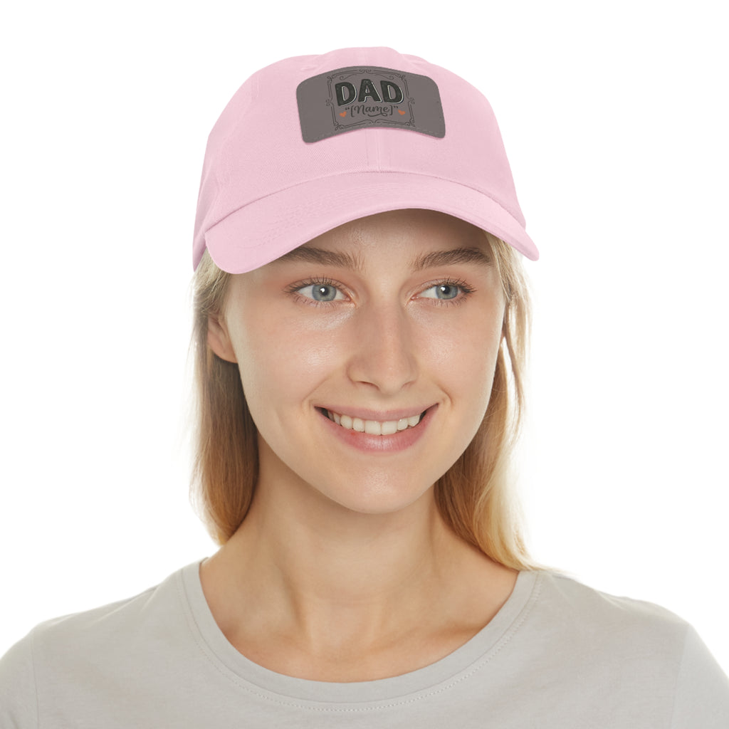 Personalized "Dad" Leather Patch Dad Hat — Custom Father's Day Cap