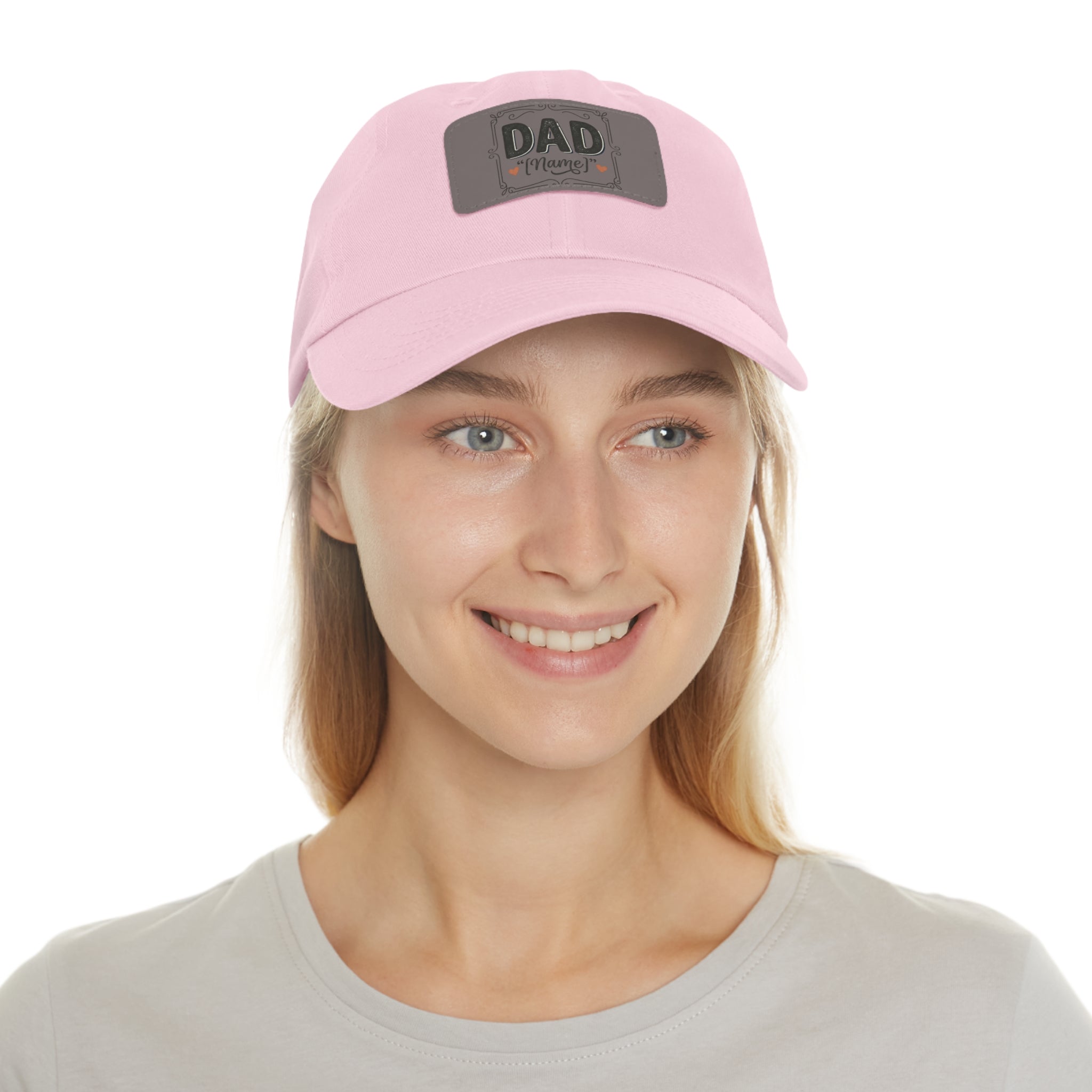 Personalized "Dad" Leather Patch Dad Hat — Custom Father's Day Cap
