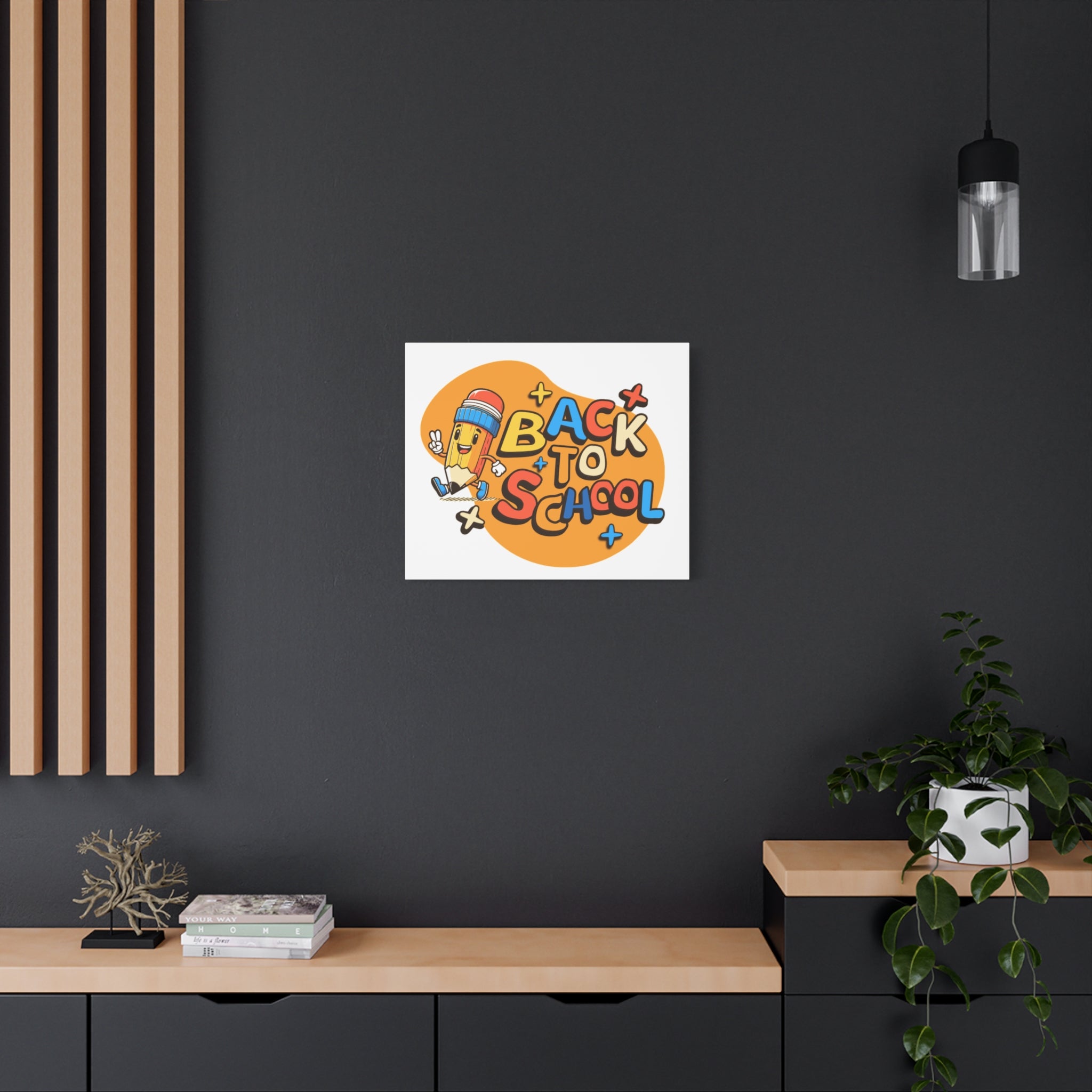 Back to School Canvas Wall Art — Cheerful Pencil Classroom Decor