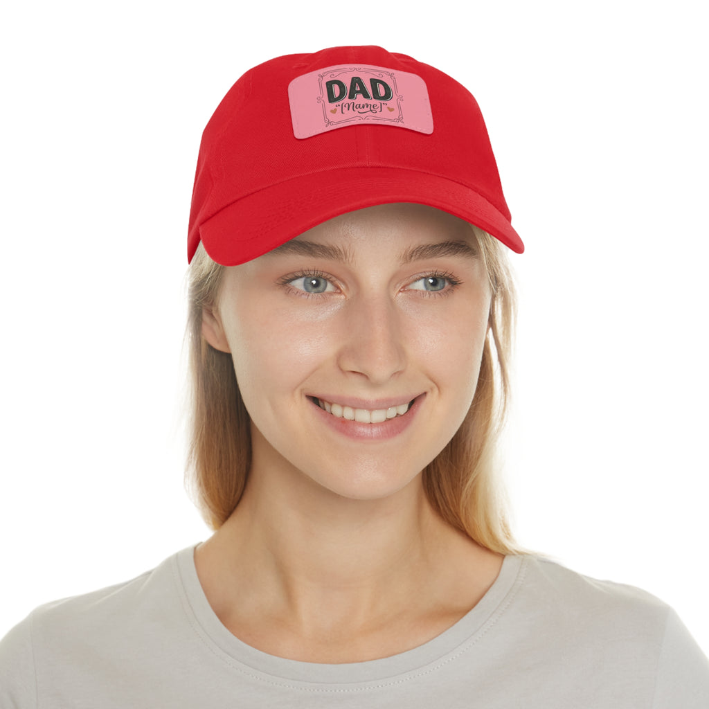Personalized "Dad" Leather Patch Dad Hat — Custom Father's Day Cap