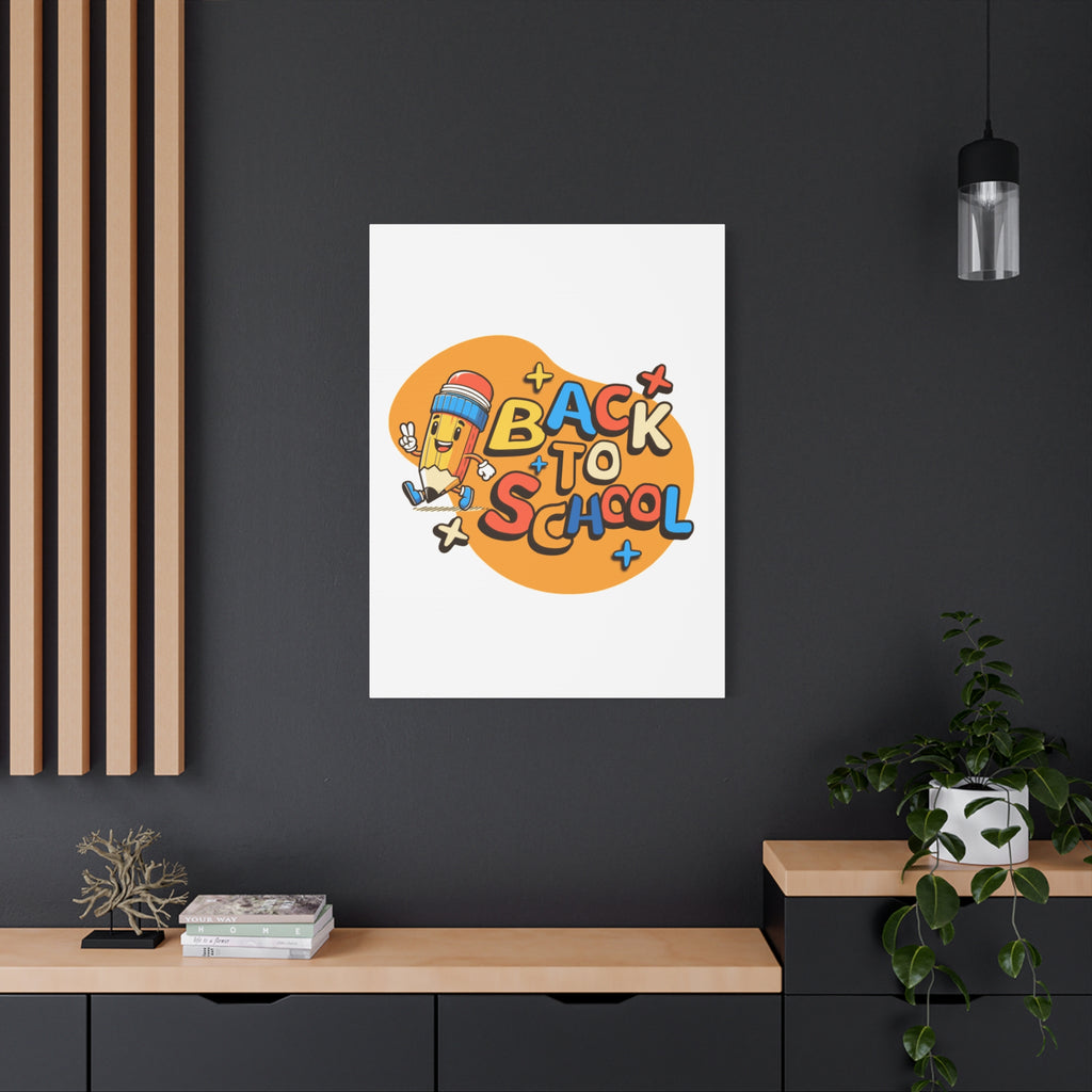 Back to School Canvas Wall Art — Cheerful Pencil Classroom Decor