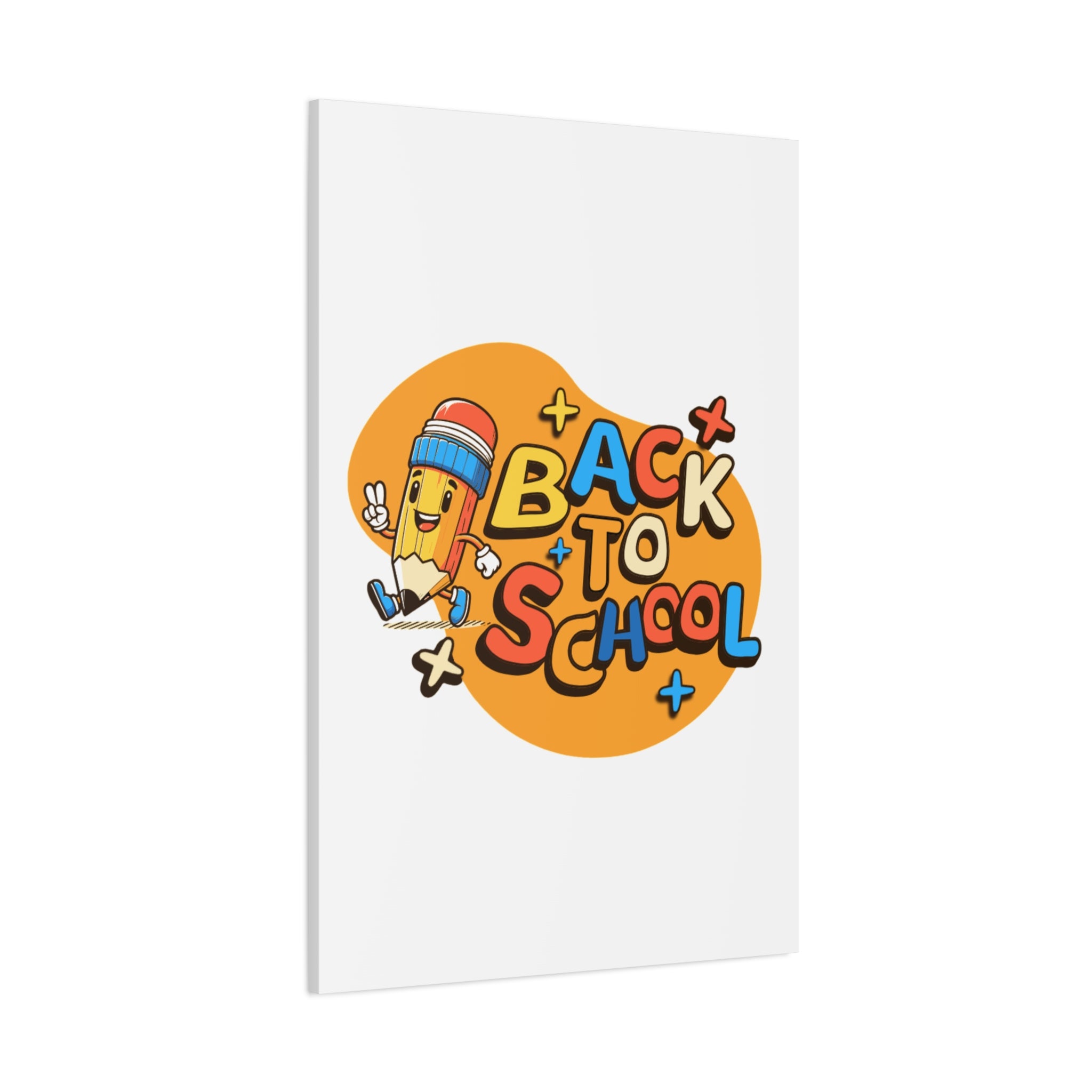 Back to School Canvas Wall Art — Cheerful Pencil Classroom Decor