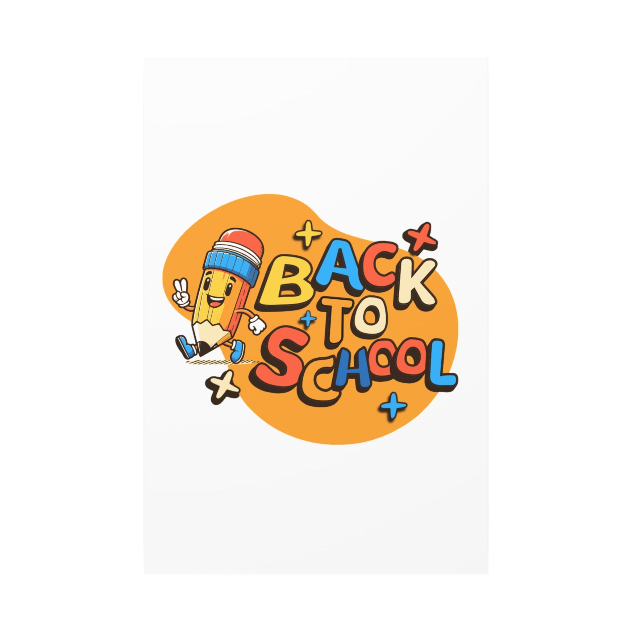 Back to School Canvas Wall Art — Cheerful Pencil Classroom Decor