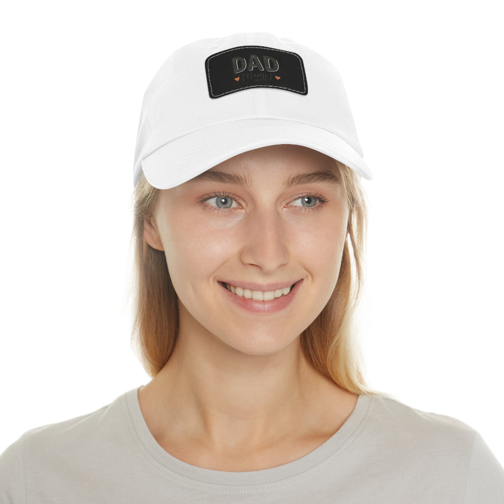Personalized "Dad" Leather Patch Dad Hat — Custom Father's Day Cap