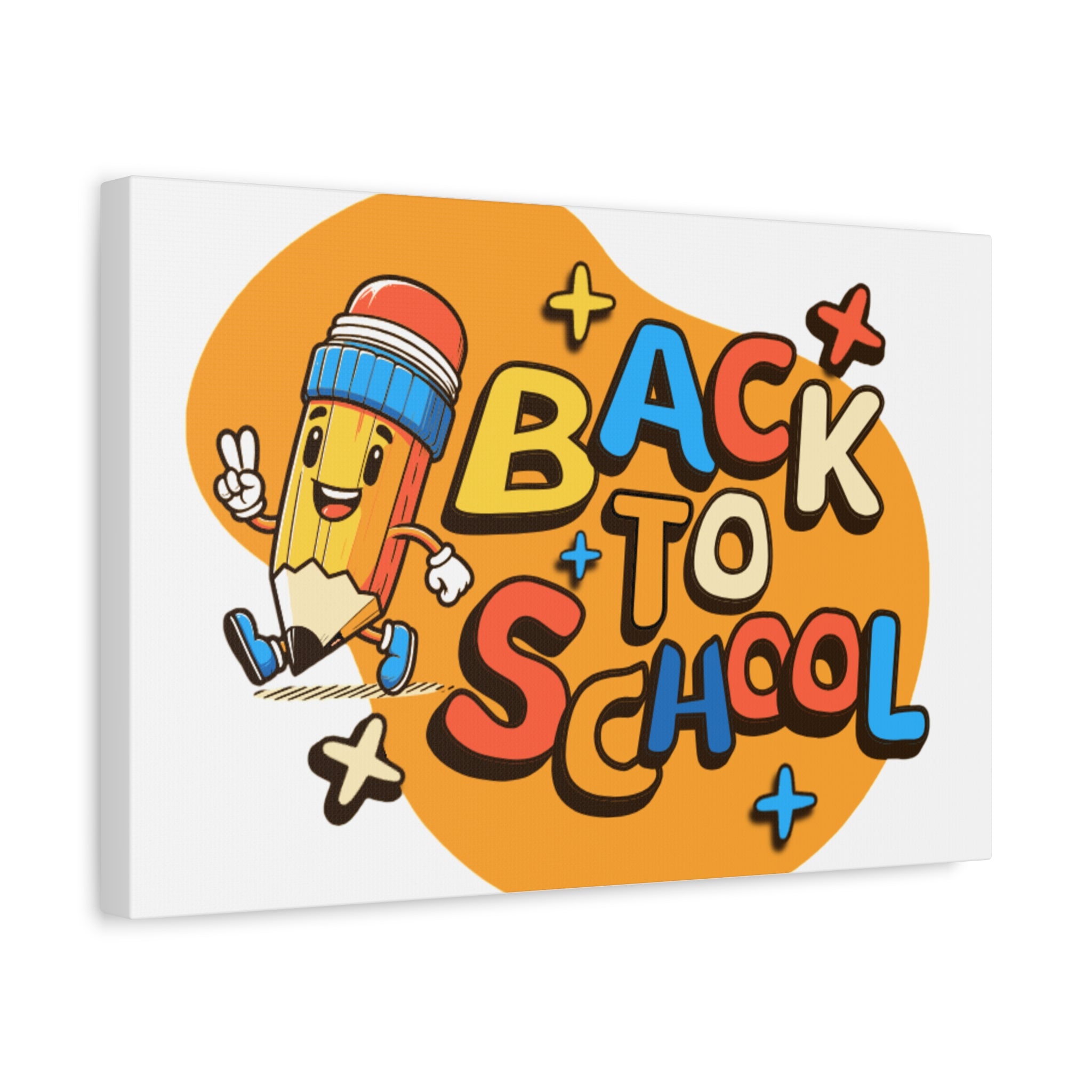 Back to School Canvas Wall Art — Cheerful Pencil Classroom Decor