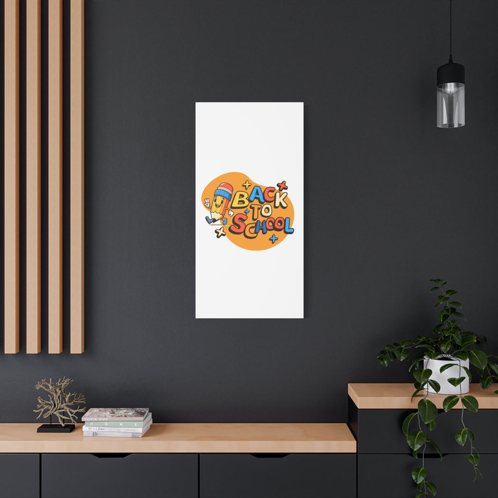 Back to School Canvas Wall Art — Cheerful Pencil Classroom Decor