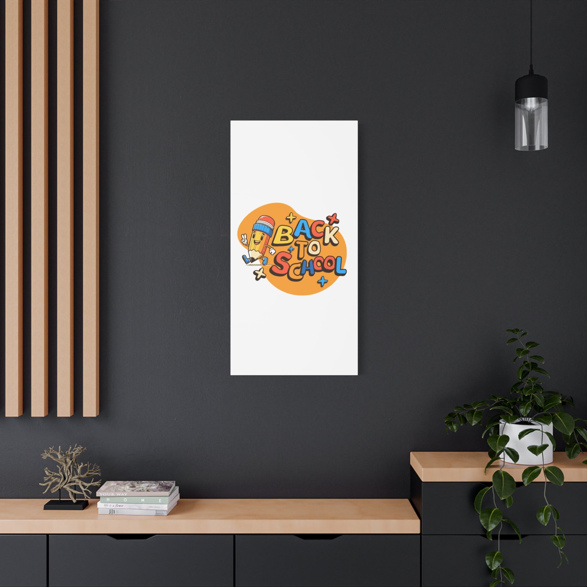Back to School Canvas Wall Art — Cheerful Pencil Classroom Decor