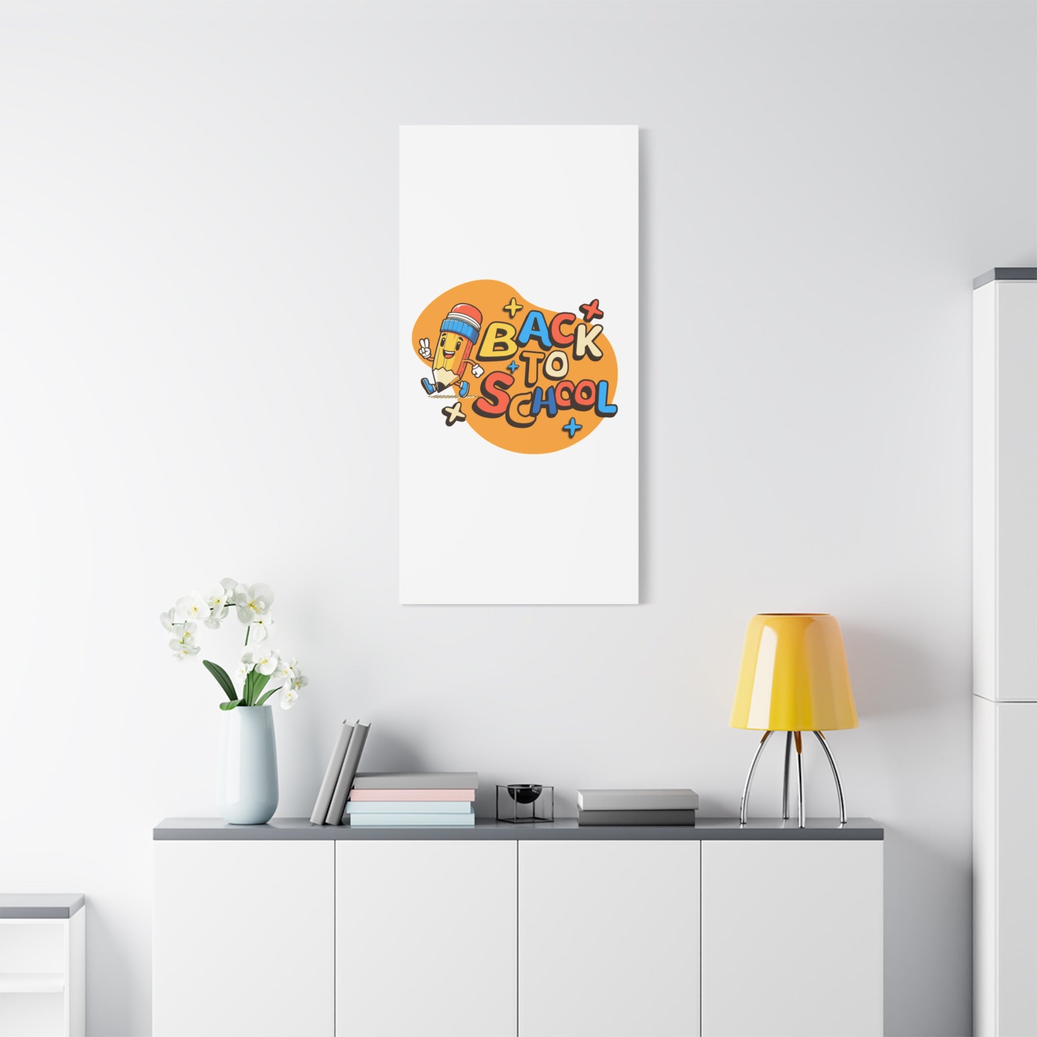 Back to School Canvas Wall Art — Cheerful Pencil Classroom Decor