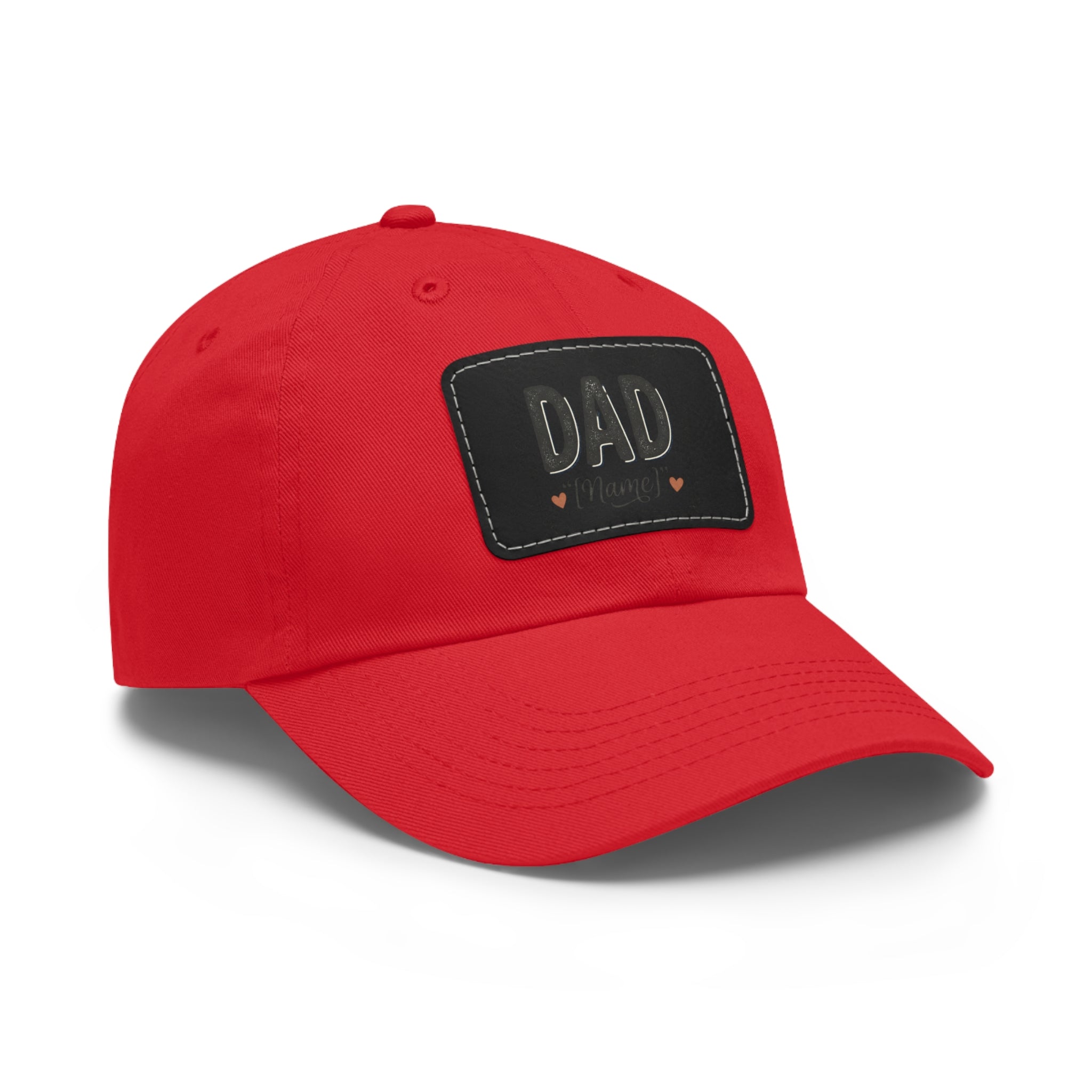 Personalized "Dad" Leather Patch Dad Hat — Custom Father's Day Cap