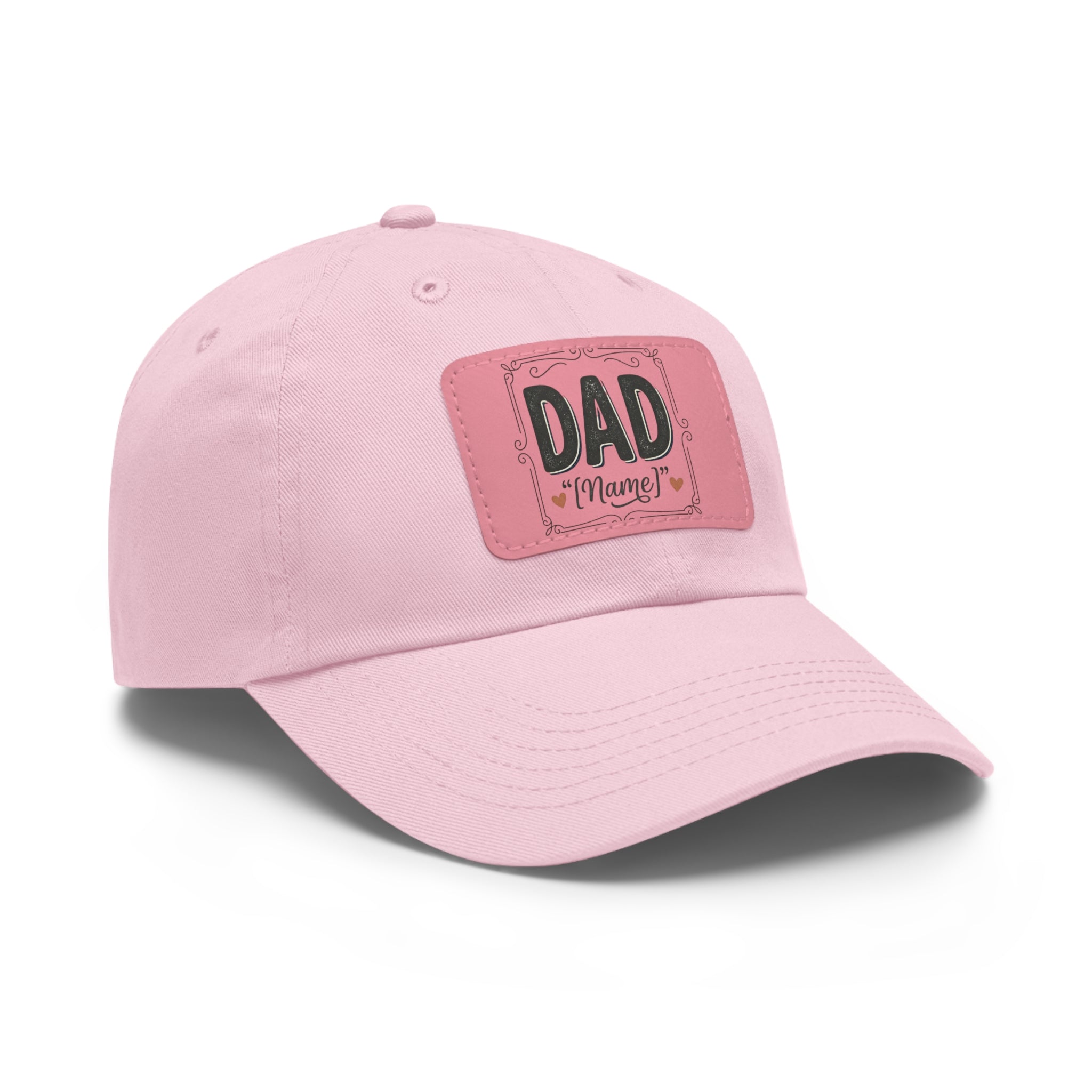 Personalized "Dad" Leather Patch Dad Hat — Custom Father's Day Cap