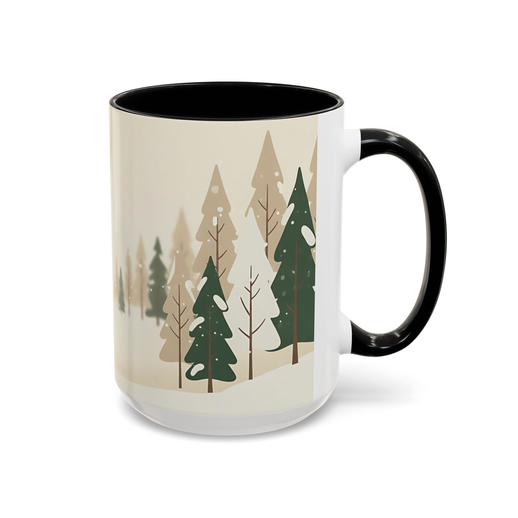 Minimal Winter Forest Accent Mug | Holiday Coffee Cup