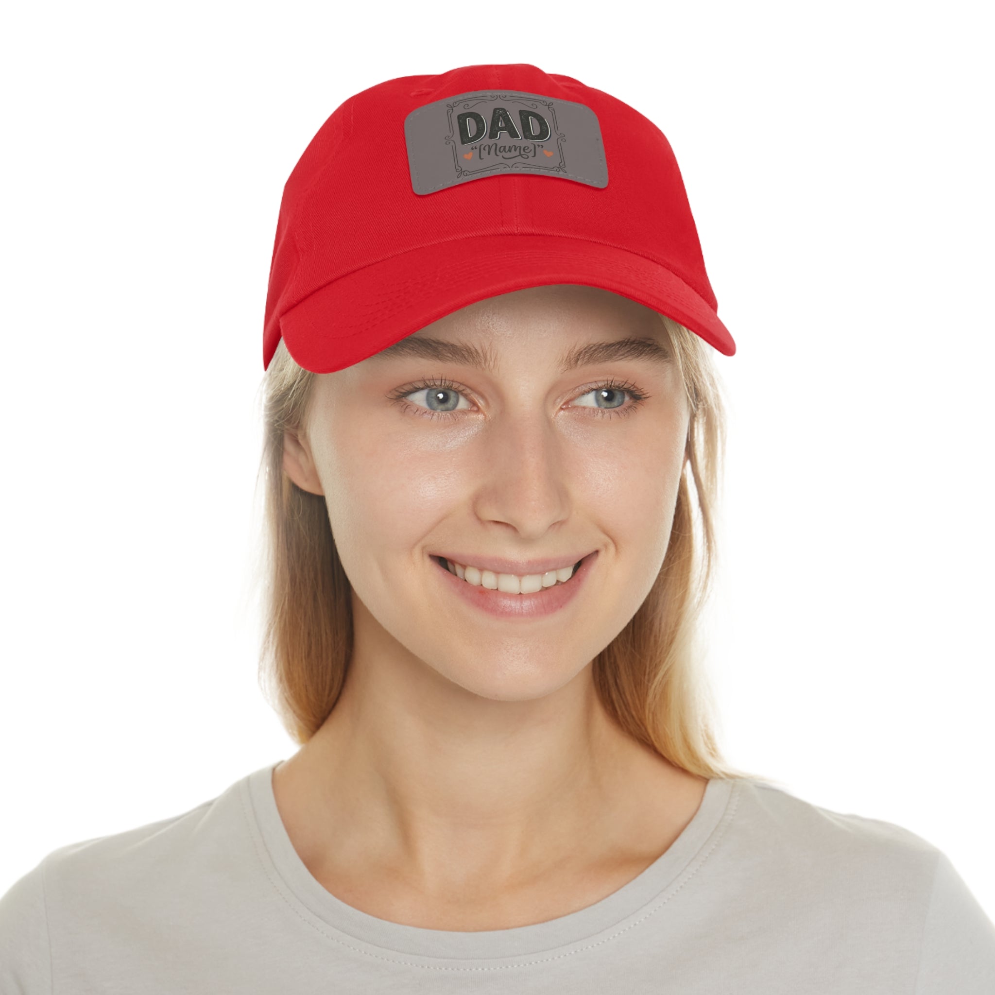 Personalized "Dad" Leather Patch Dad Hat — Custom Father's Day Cap