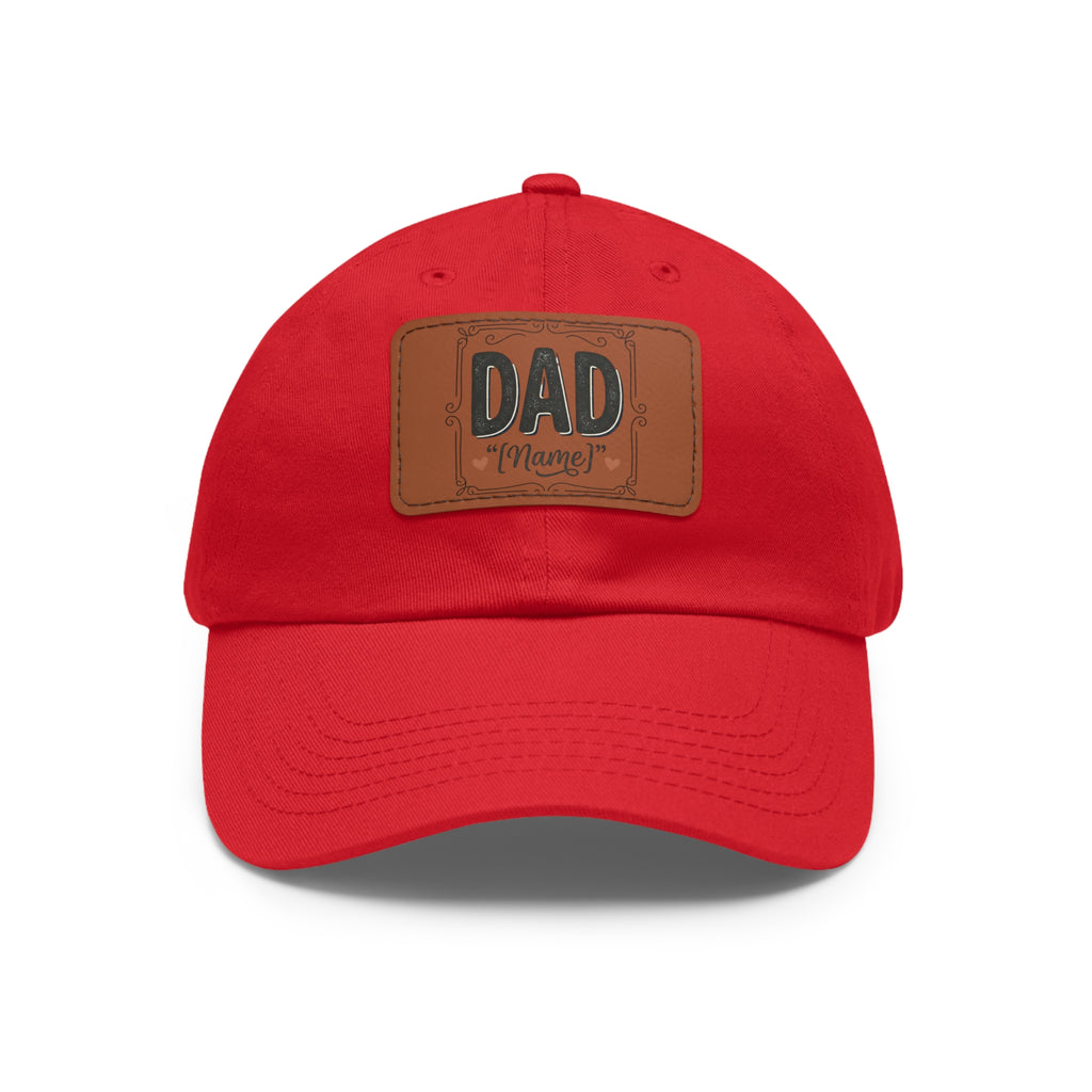 Personalized "Dad" Leather Patch Dad Hat — Custom Father's Day Cap