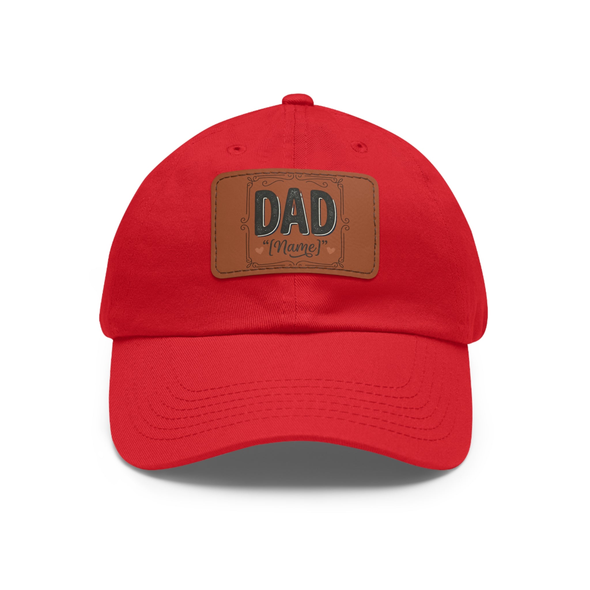 Personalized "Dad" Leather Patch Dad Hat — Custom Father's Day Cap