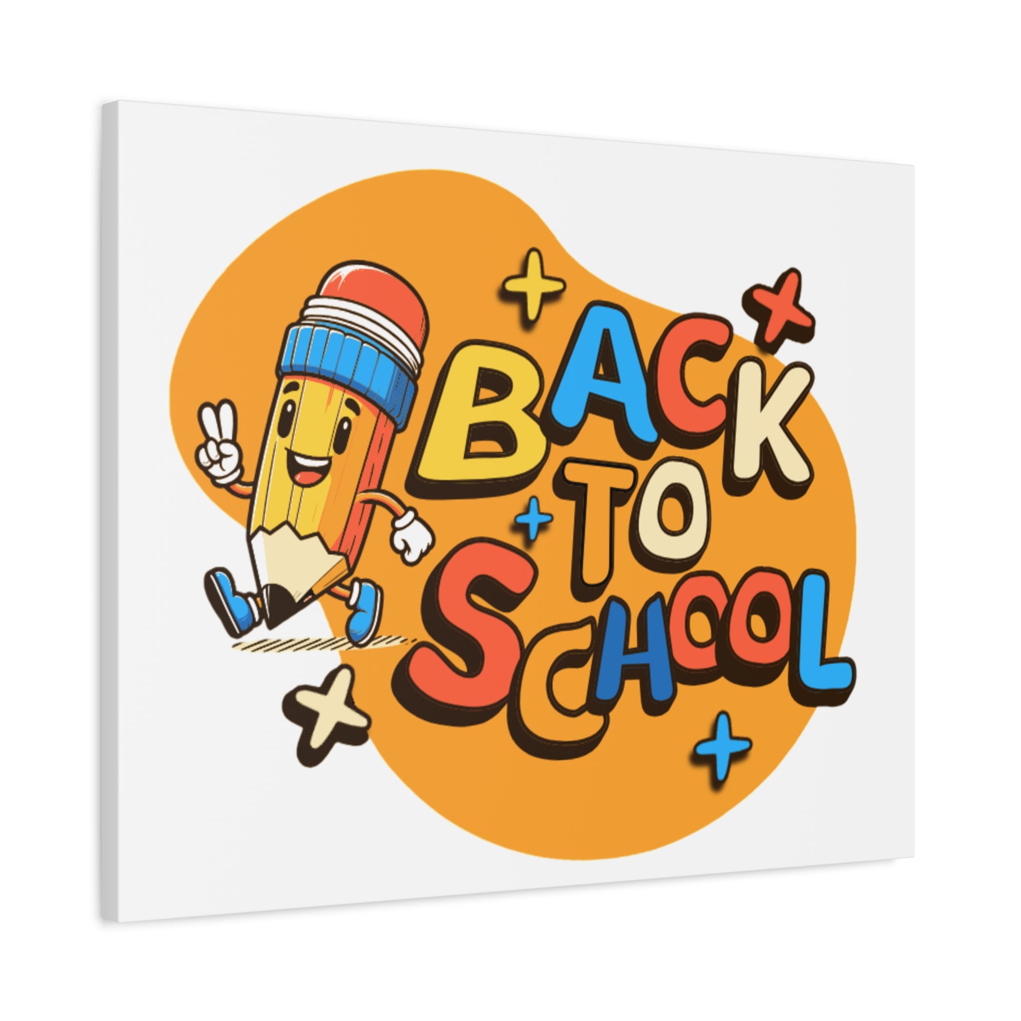 Back to School Canvas Wall Art — Cheerful Pencil Classroom Decor
