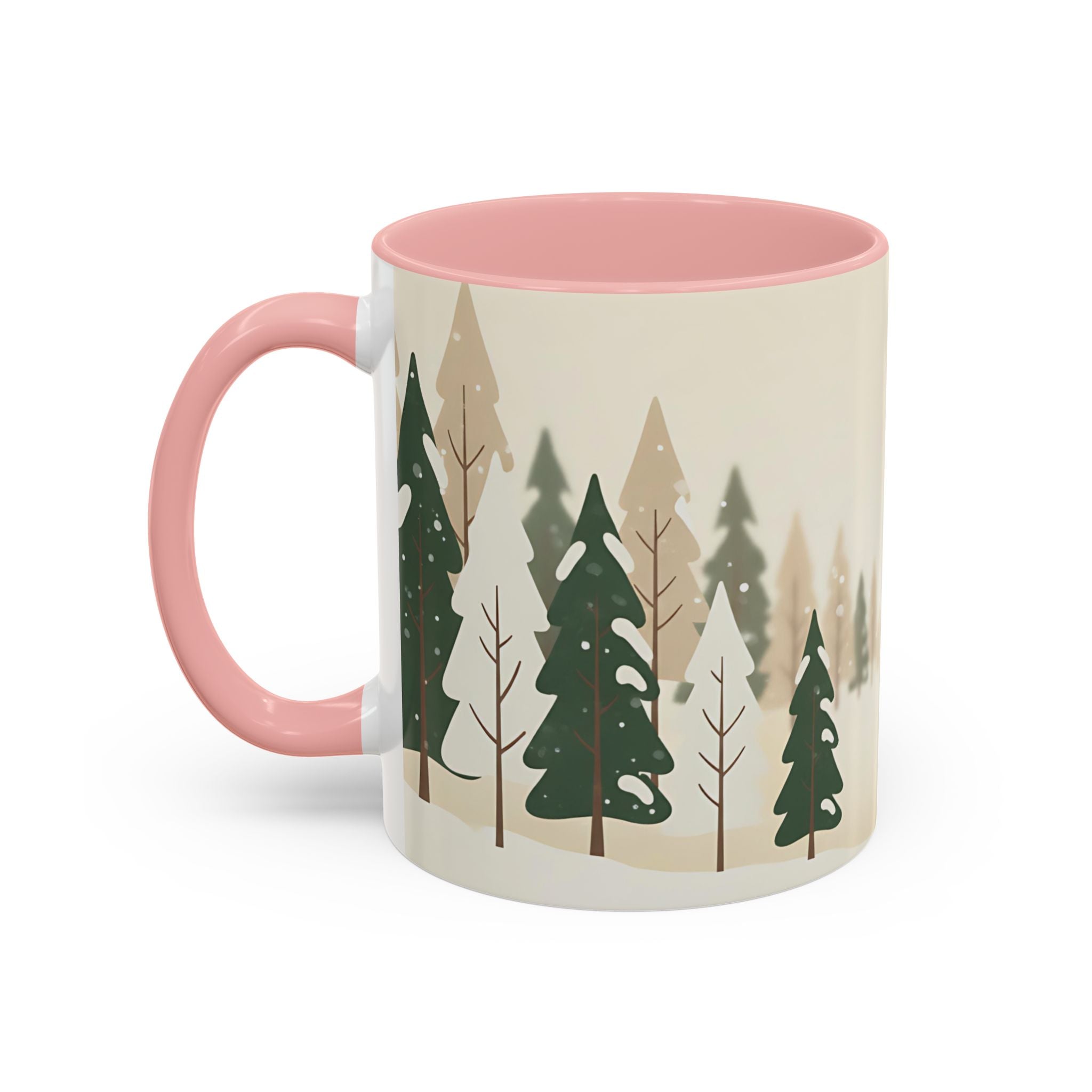 Minimal Winter Forest Accent Mug | Holiday Coffee Cup
