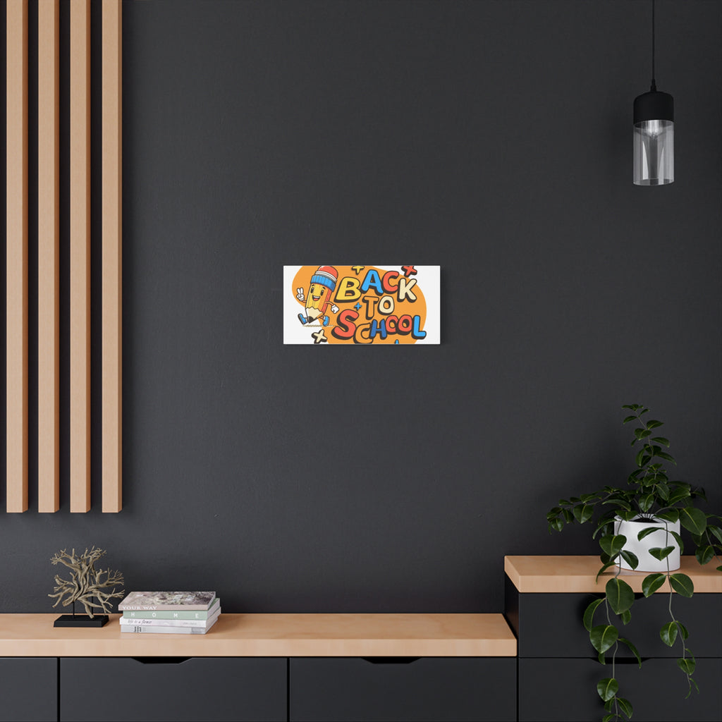 Back to School Canvas Wall Art — Cheerful Pencil Classroom Decor