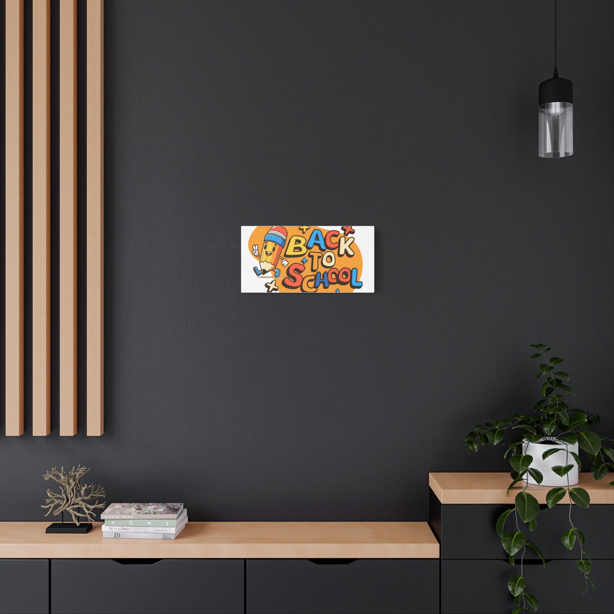 Back to School Canvas Wall Art — Cheerful Pencil Classroom Decor