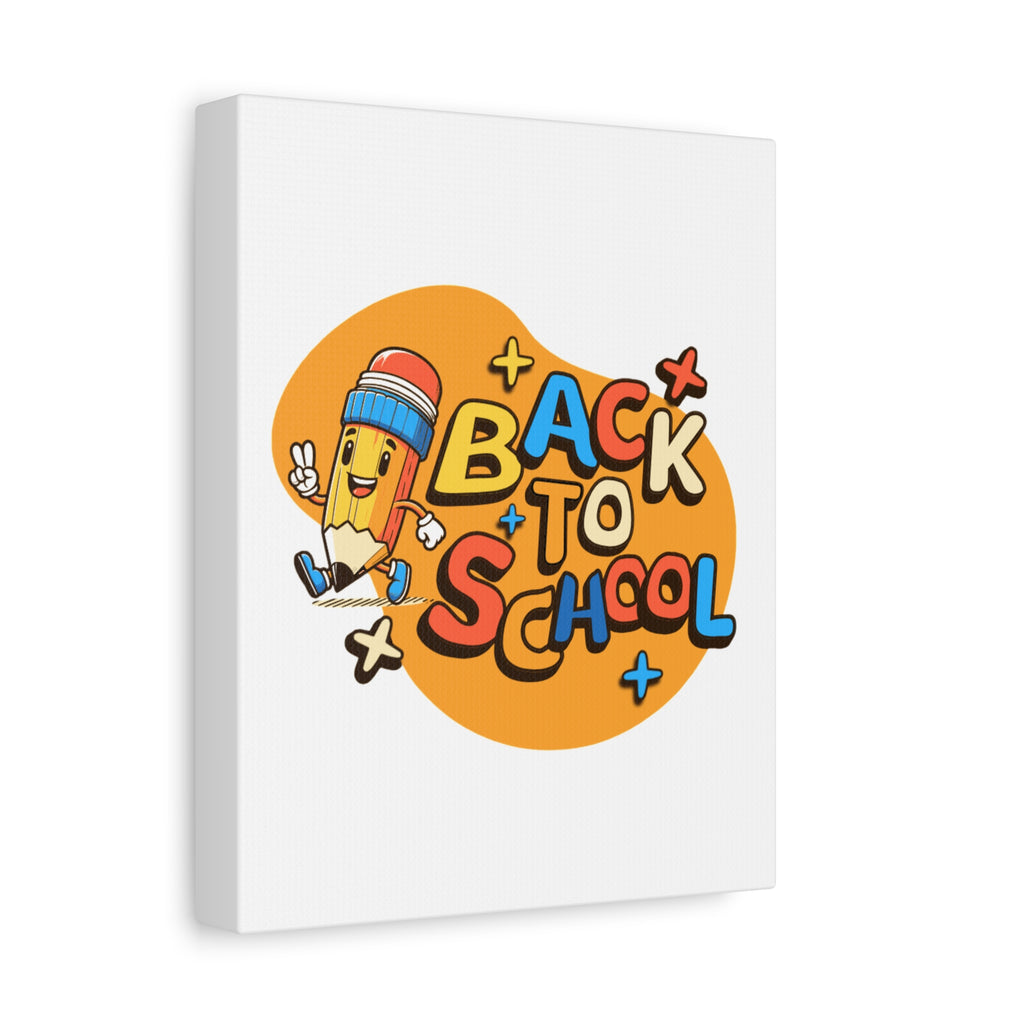 Back to School Canvas Wall Art — Cheerful Pencil Classroom Decor