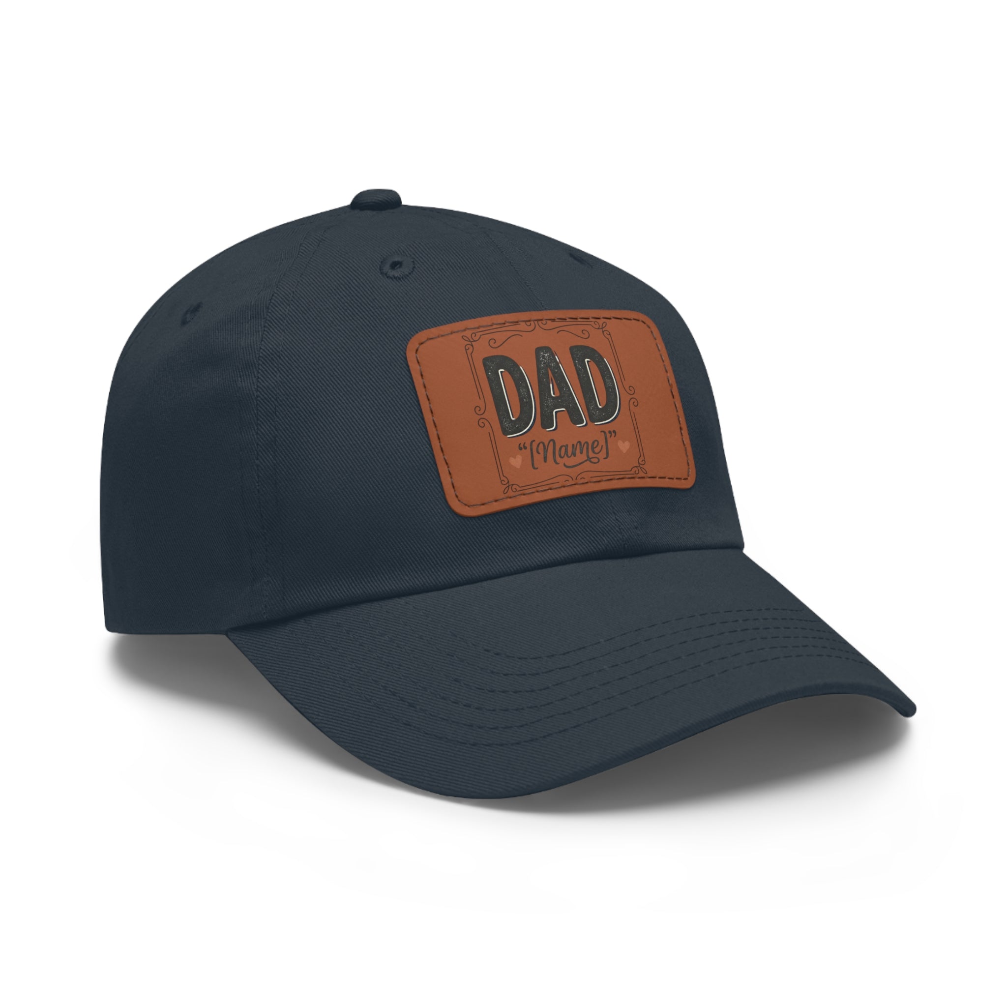 Personalized "Dad" Leather Patch Dad Hat — Custom Father's Day Cap