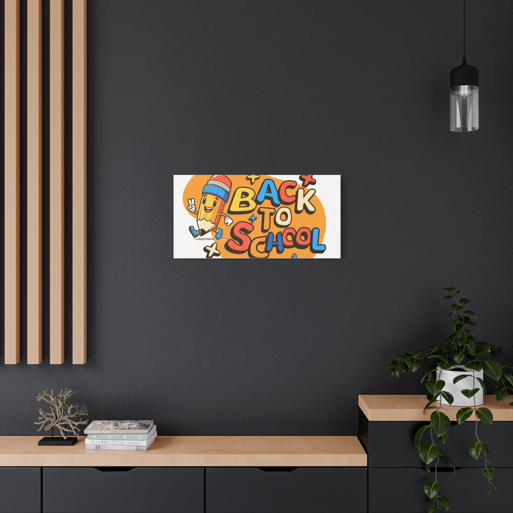 Back to School Canvas Wall Art — Cheerful Pencil Classroom Decor