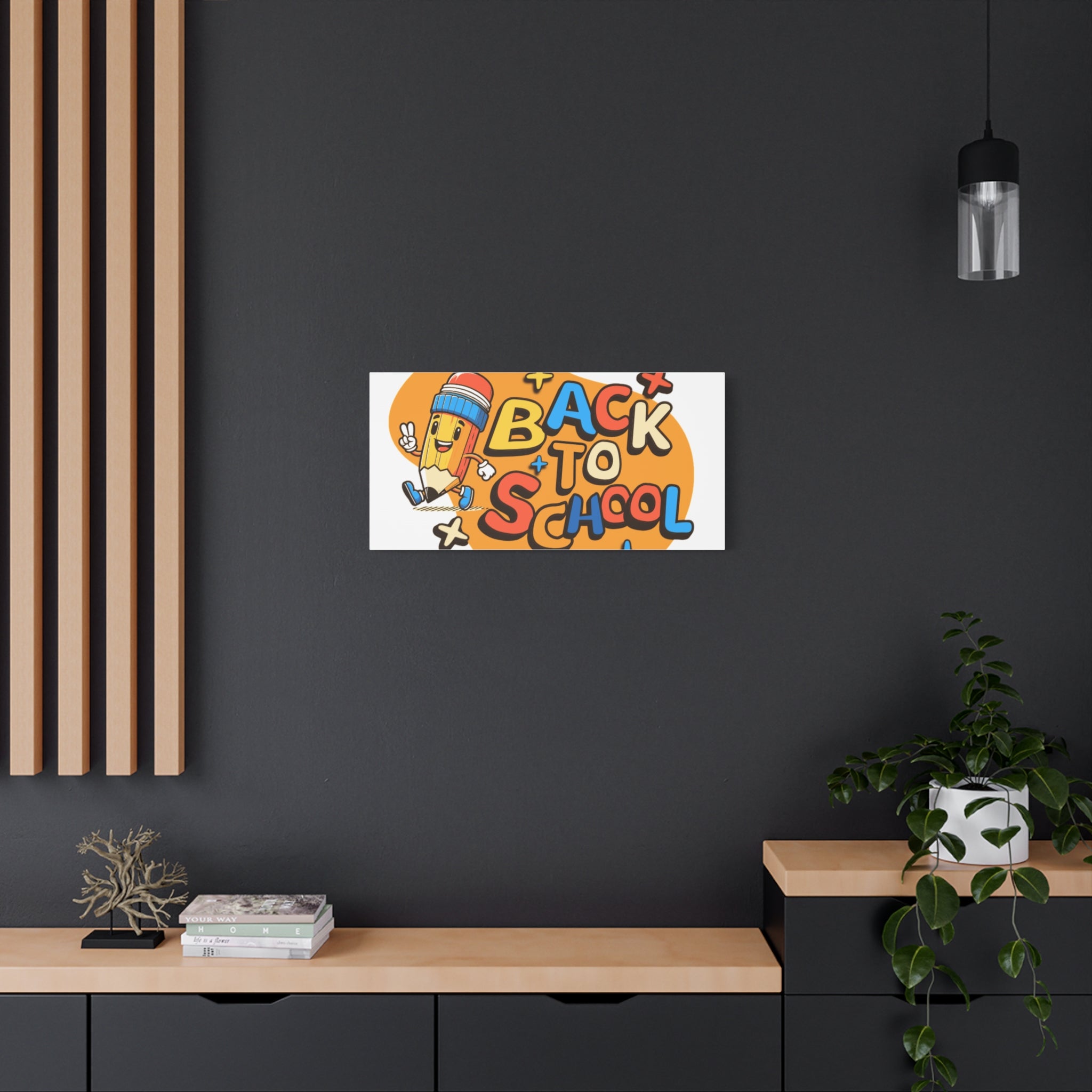 Back to School Canvas Wall Art — Cheerful Pencil Classroom Decor