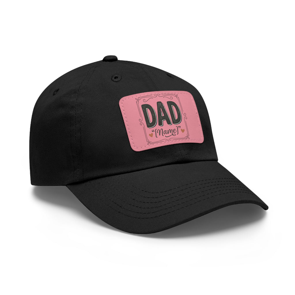 Personalized "Dad" Leather Patch Dad Hat — Custom Father's Day Cap