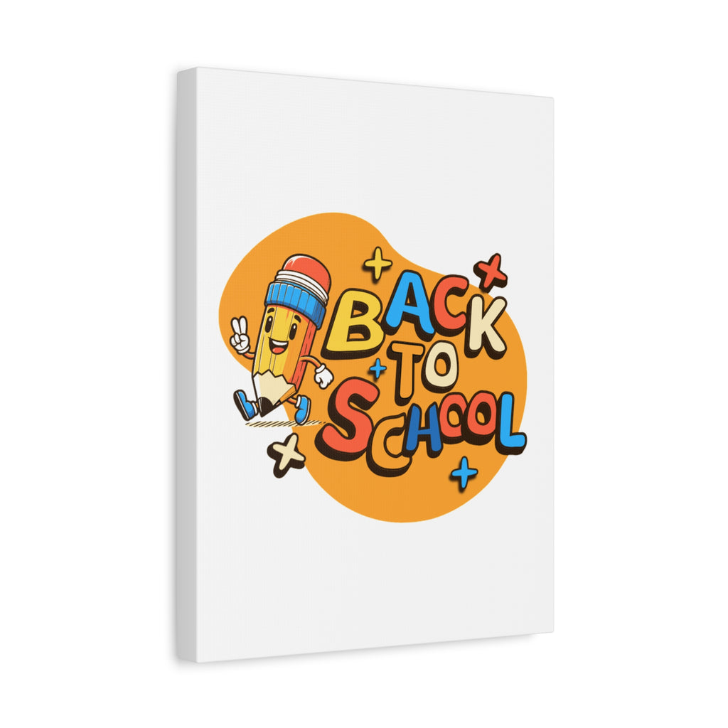 Back to School Canvas Wall Art — Cheerful Pencil Classroom Decor