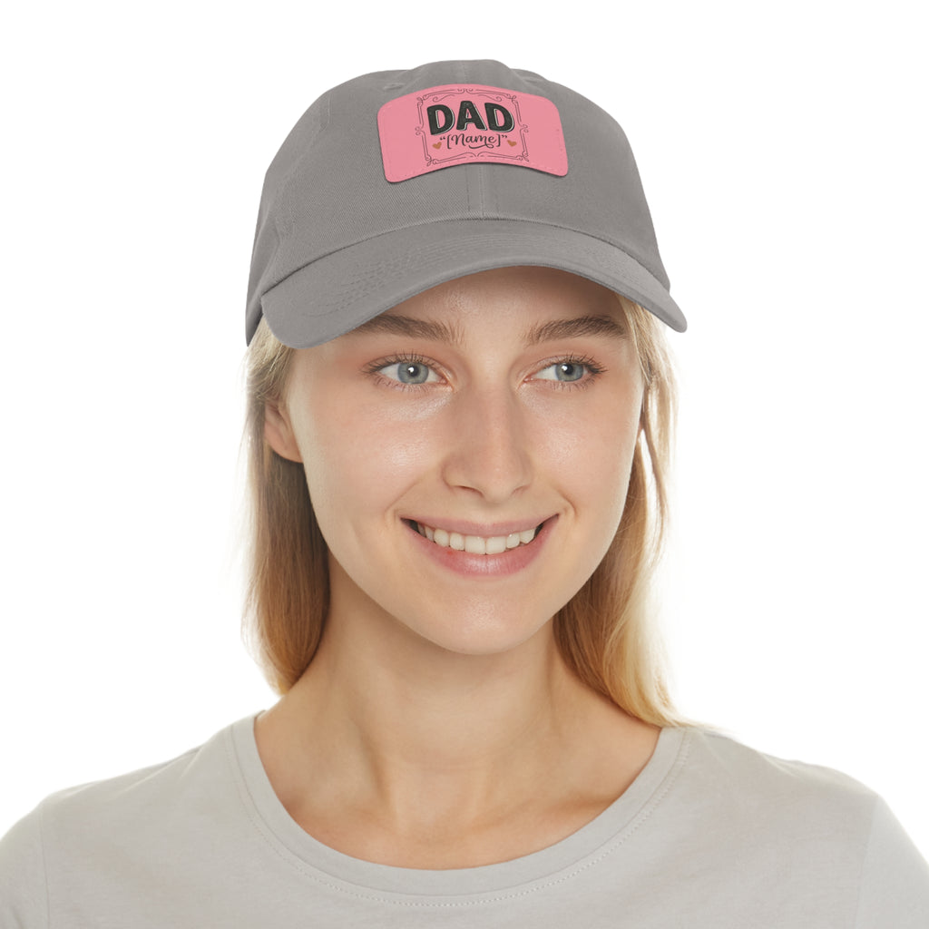 Personalized "Dad" Leather Patch Dad Hat — Custom Father's Day Cap