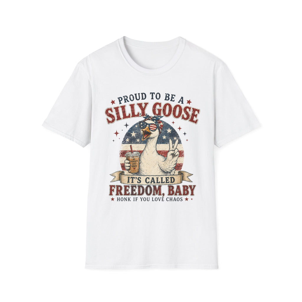 Funny Silly Goose Patriotic T-Shirt | Proud To Be A Silly Goose | Vintage 4th of July Graphic Tee