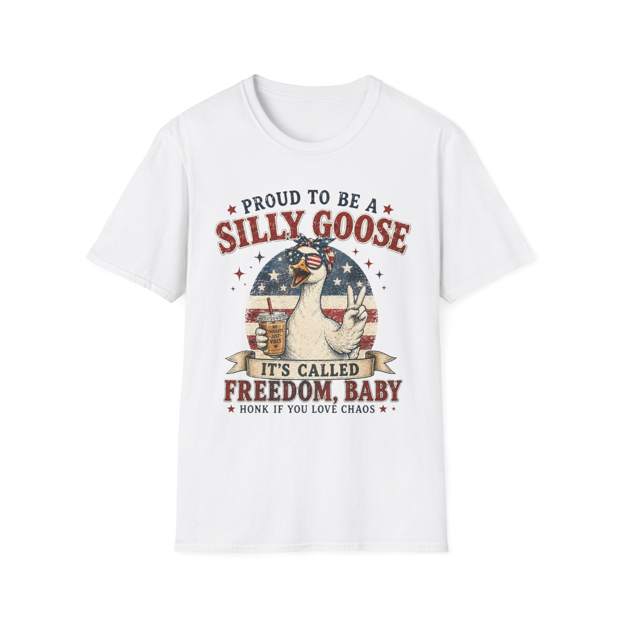 Funny Silly Goose Patriotic T-Shirt | Proud To Be A Silly Goose | Vintage 4th of July Graphic Tee