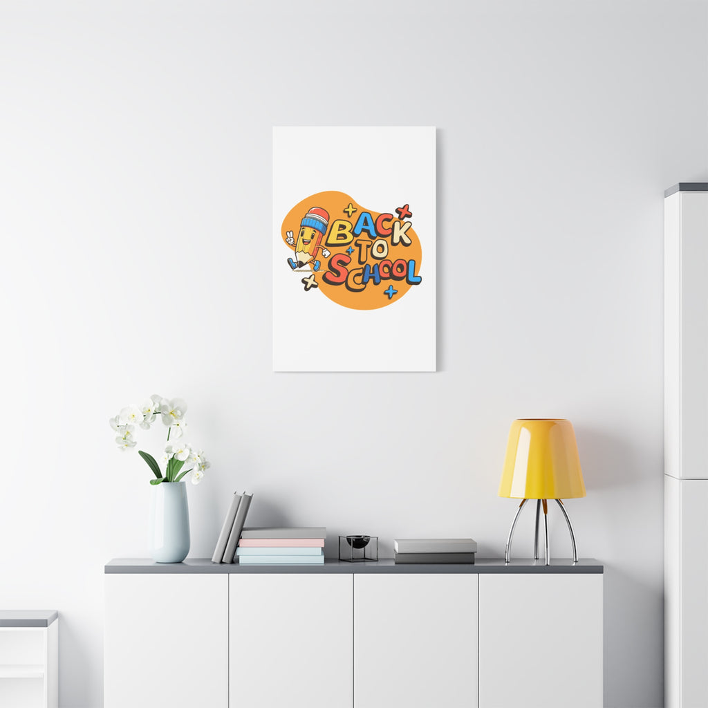 Back to School Canvas Wall Art — Cheerful Pencil Classroom Decor