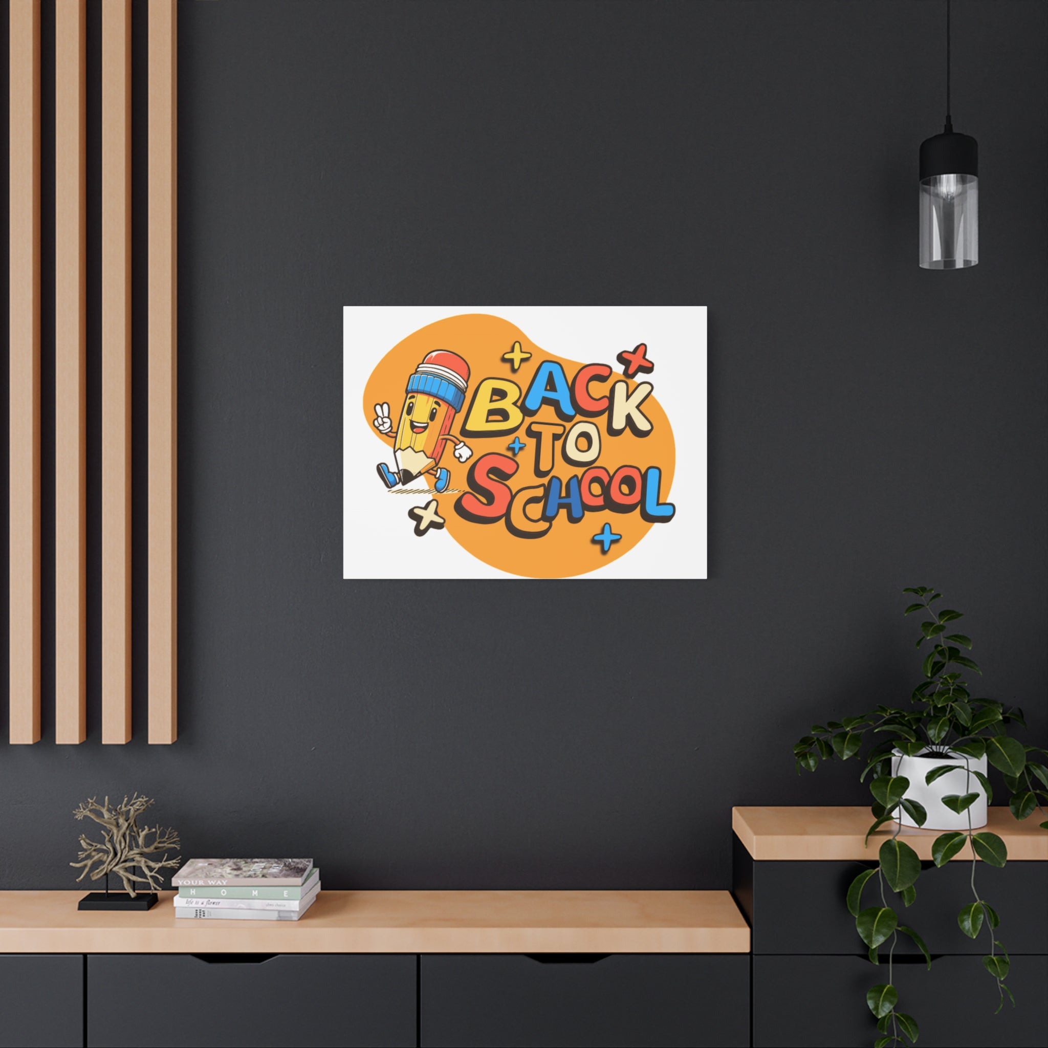 Back to School Canvas Wall Art — Cheerful Pencil Classroom Decor