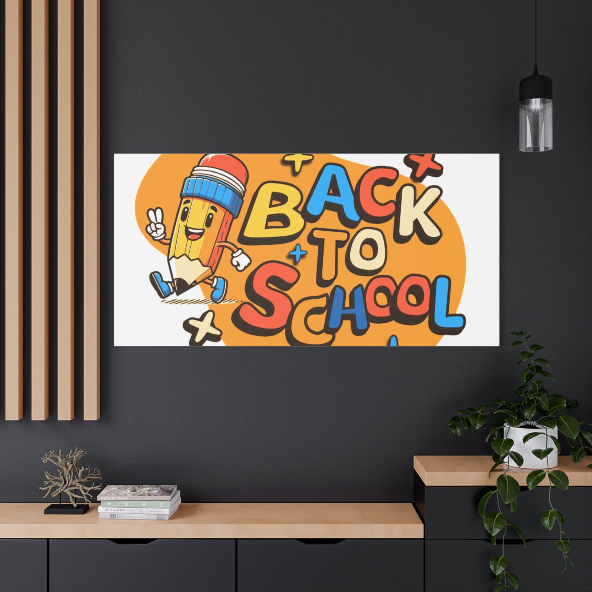 Back to School Canvas Wall Art — Cheerful Pencil Classroom Decor
