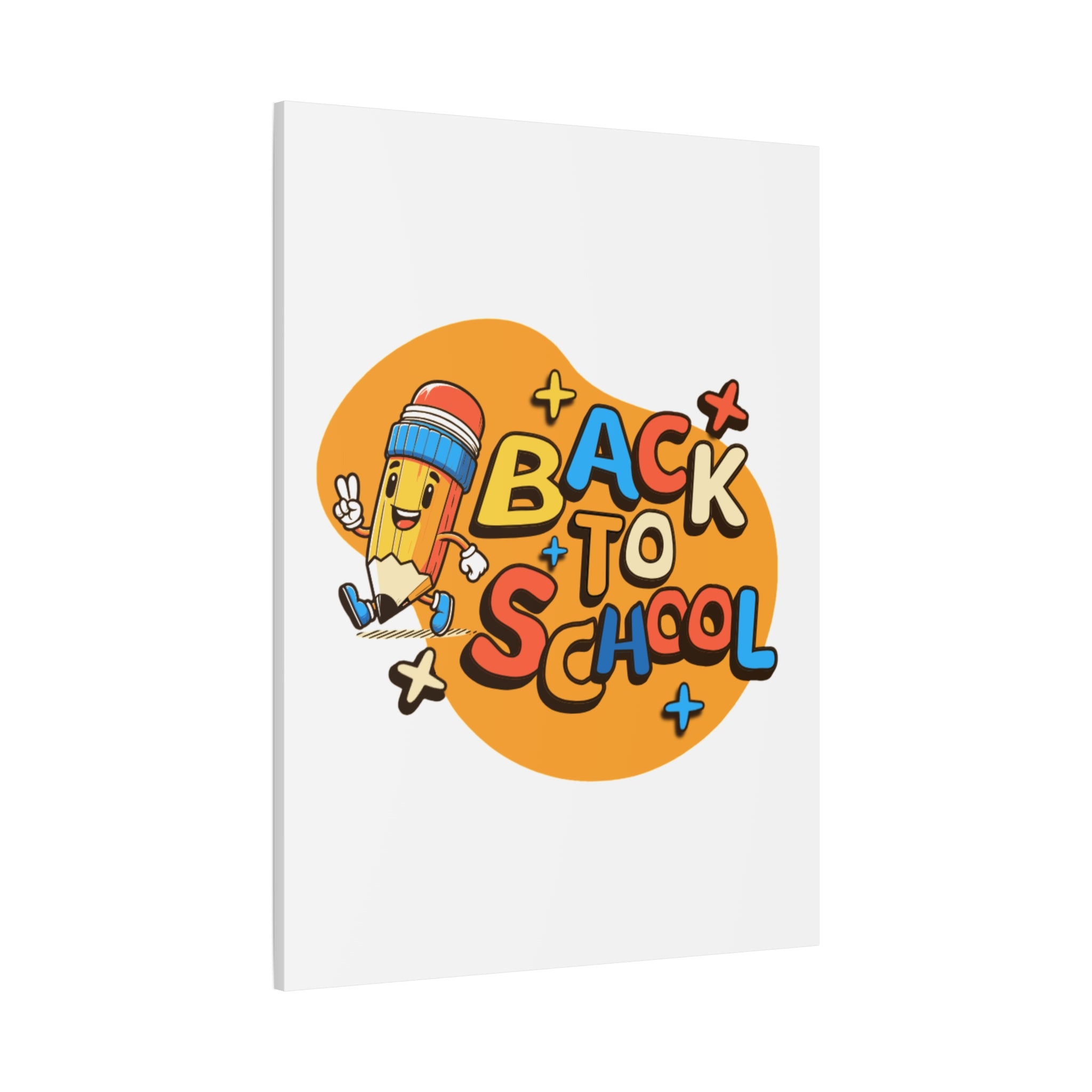 Back to School Canvas Wall Art — Cheerful Pencil Classroom Decor