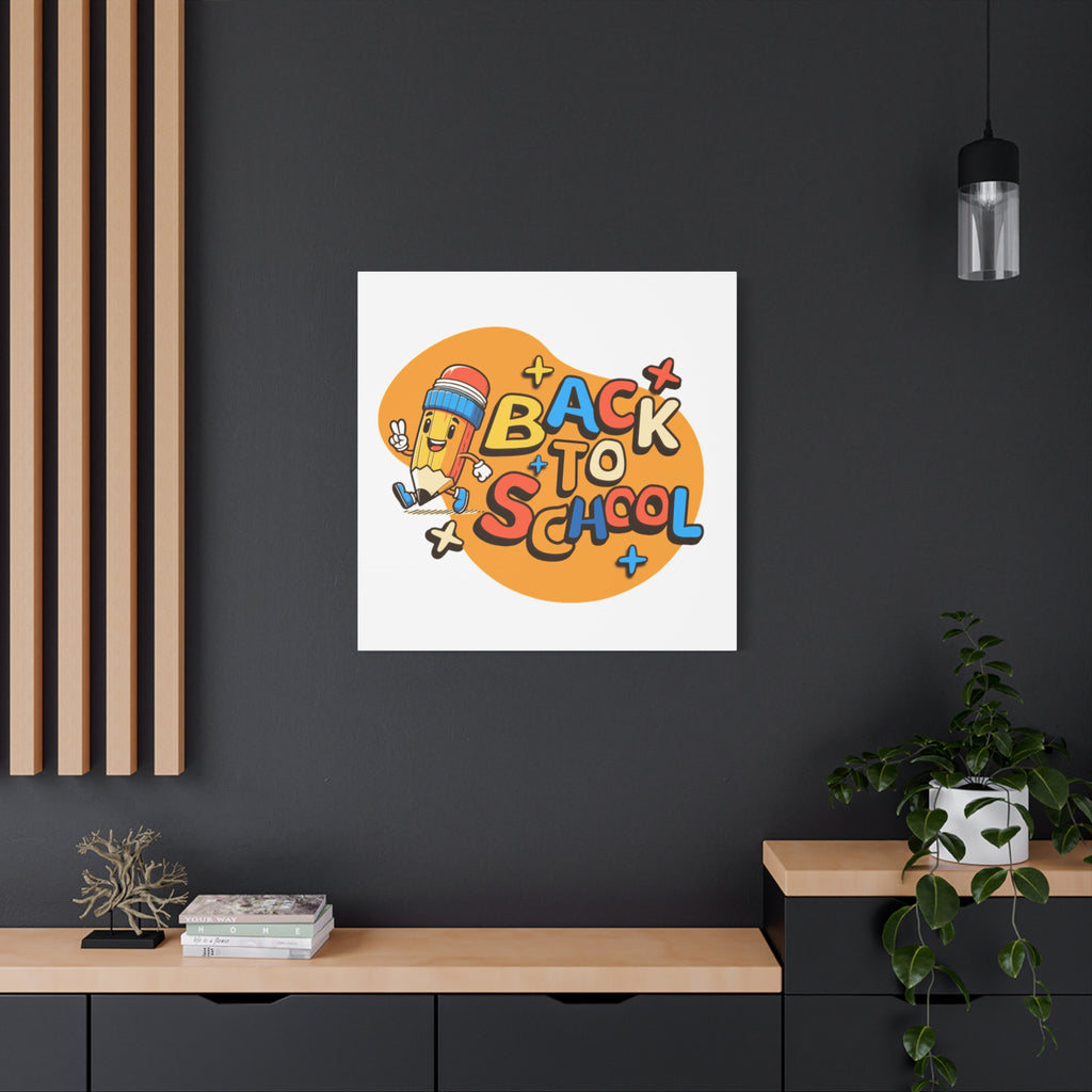 Back to School Canvas Wall Art — Cheerful Pencil Classroom Decor