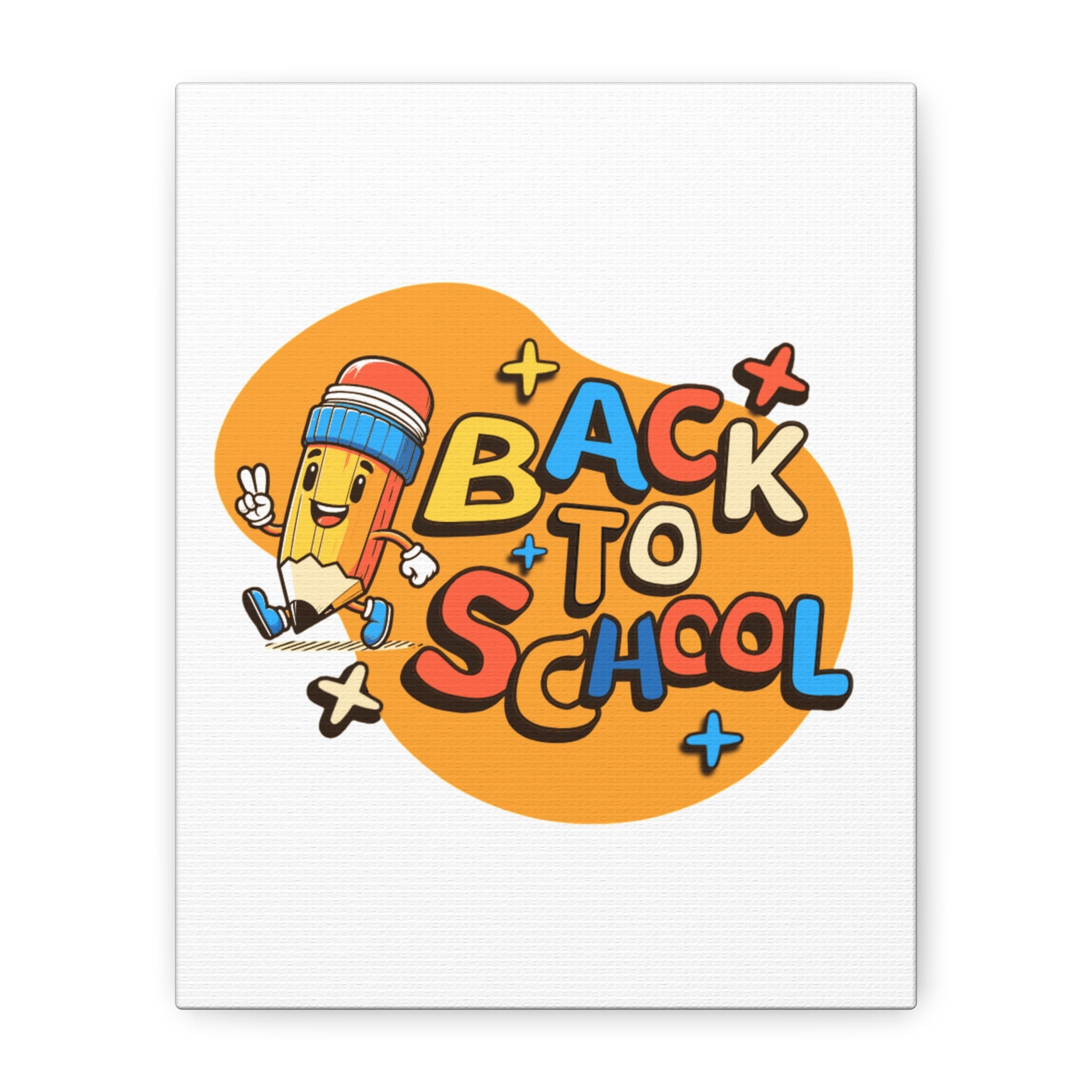 Back to School Canvas Wall Art — Cheerful Pencil Classroom Decor