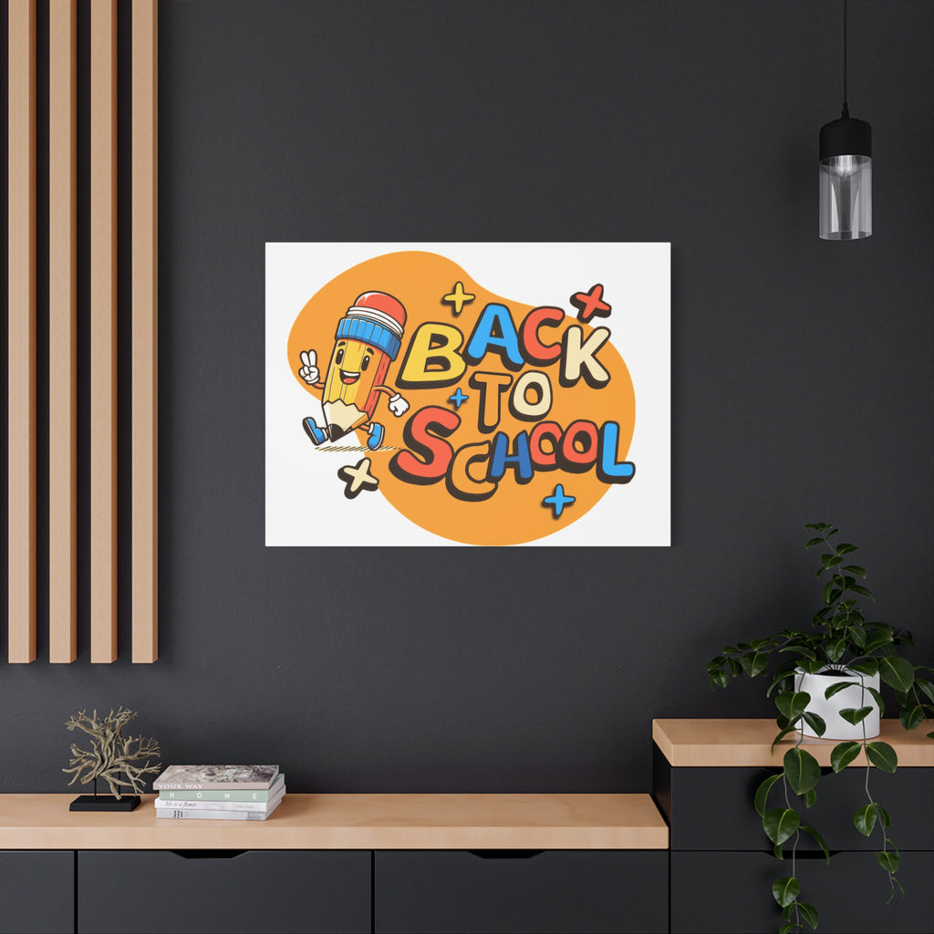 Back to School Canvas Wall Art — Cheerful Pencil Classroom Decor